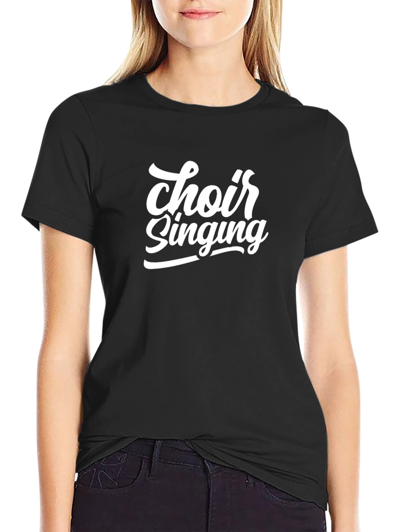 Choir Singing Black T-Shirt
