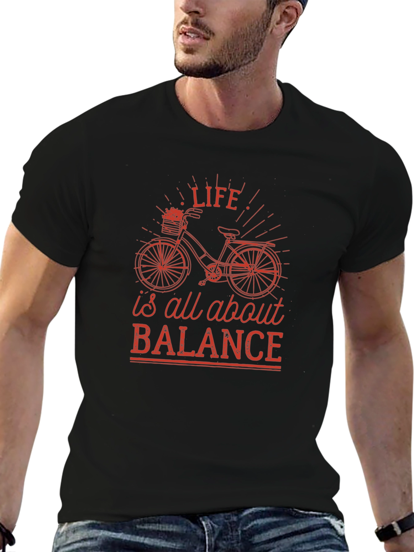 Life is All About Balance Black Graphic Tee