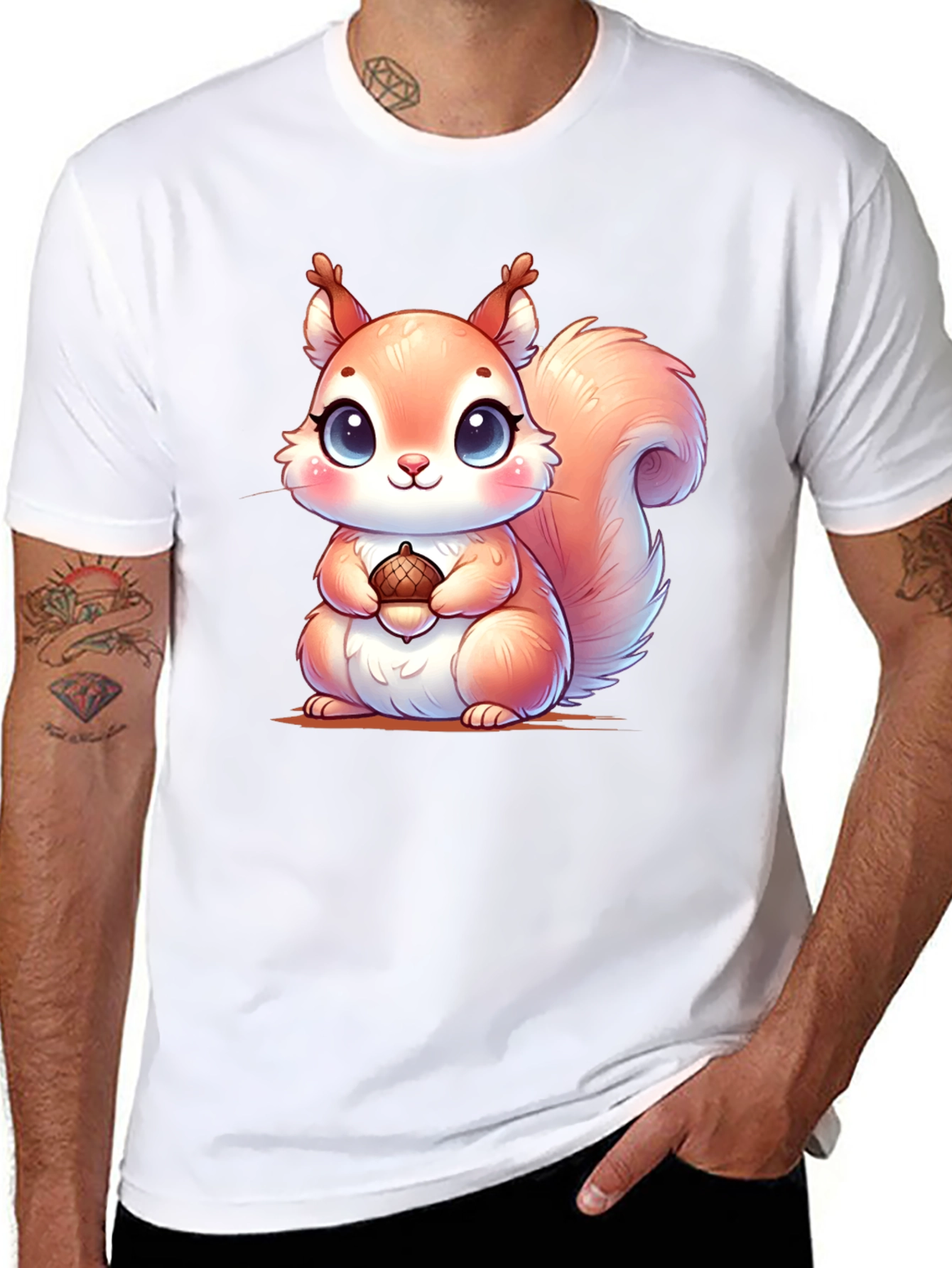 Cute Squirrel Graphic T-Shirt - Soft Cotton Tee
