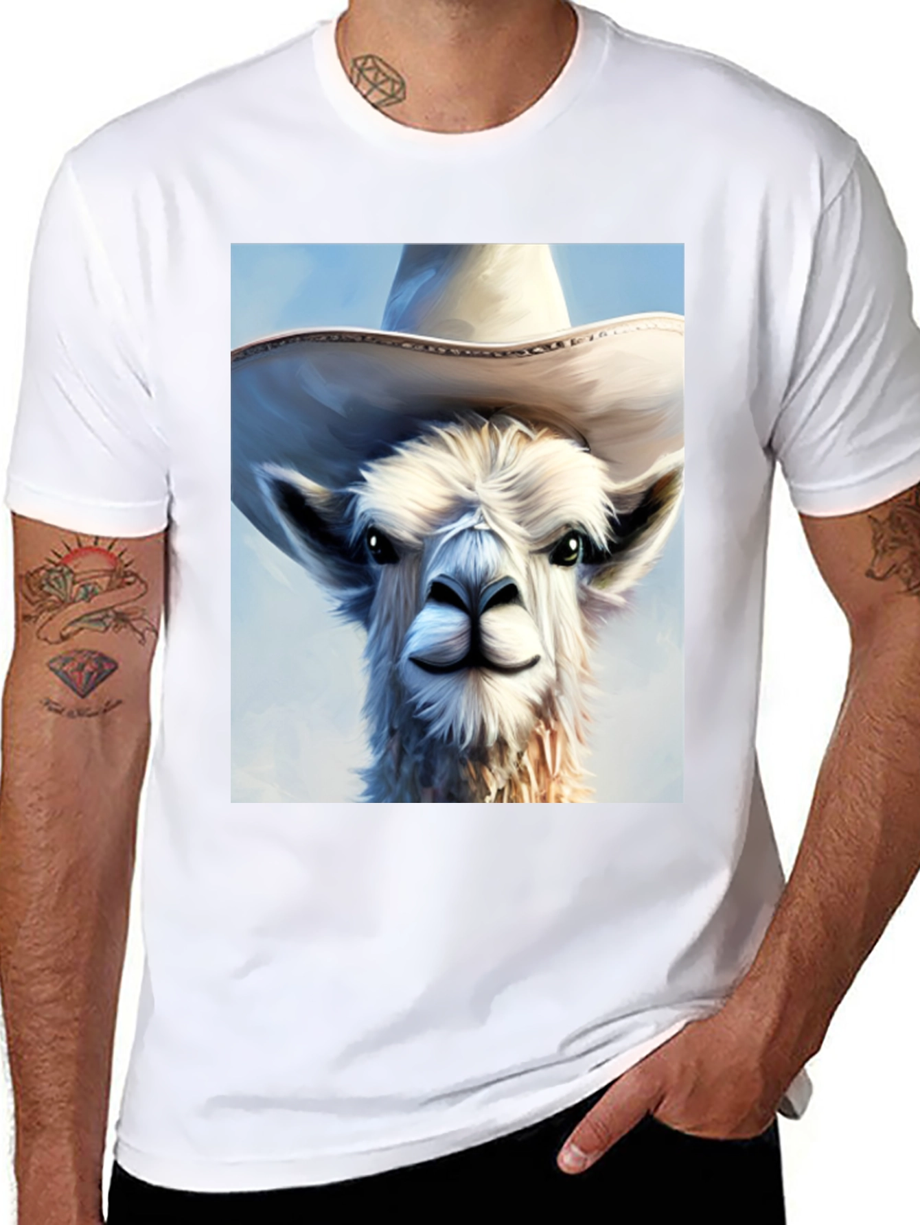 Cool Llama Cowboy T-Shirt