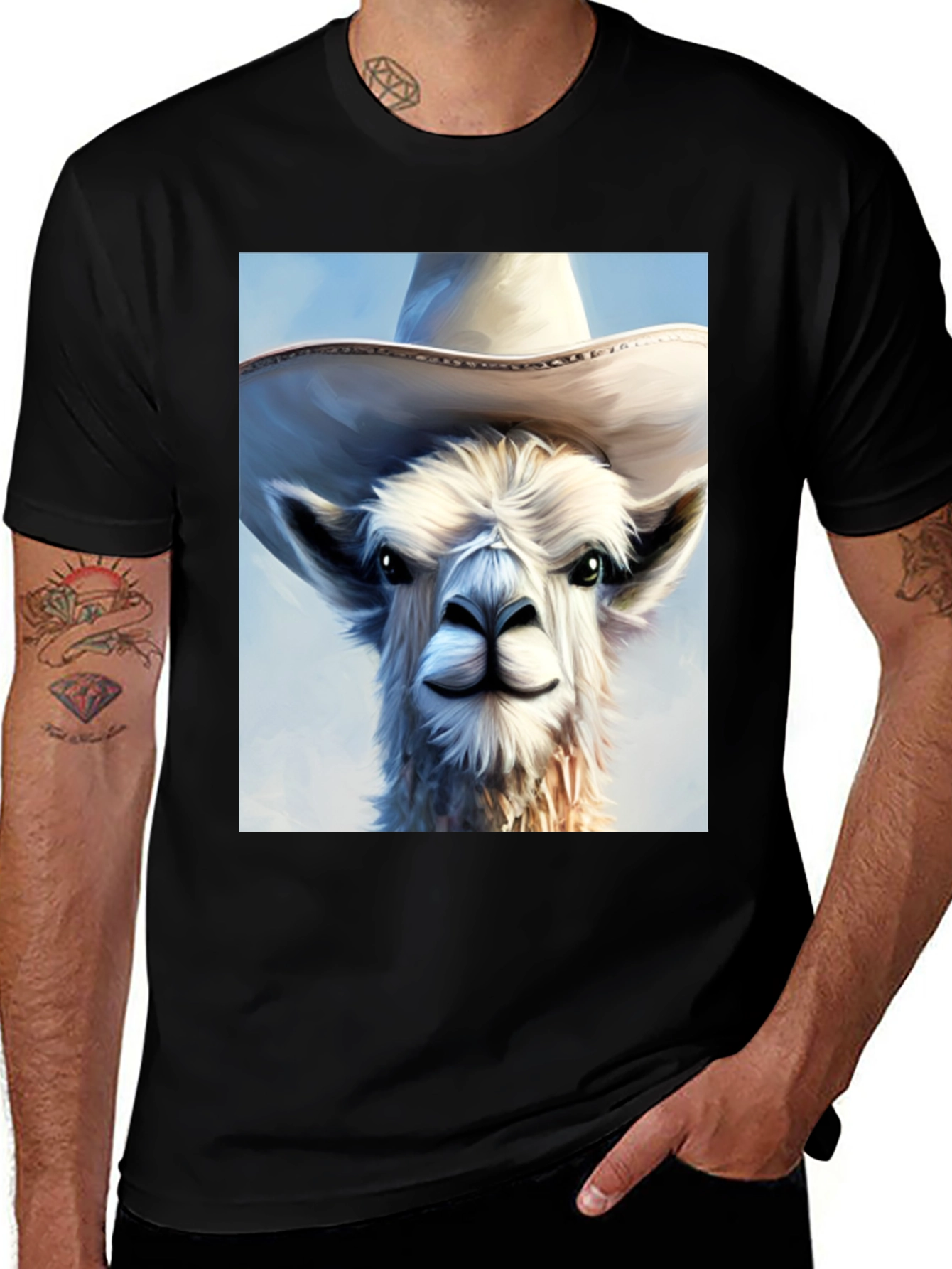 Cool Llama Cowboy T-Shirt