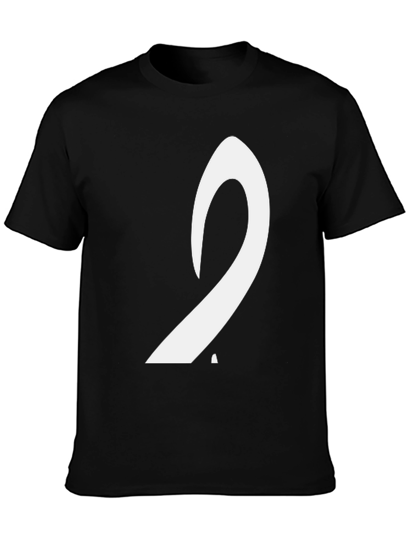 Mens Black T-Shirt with White Arabic Letter Design