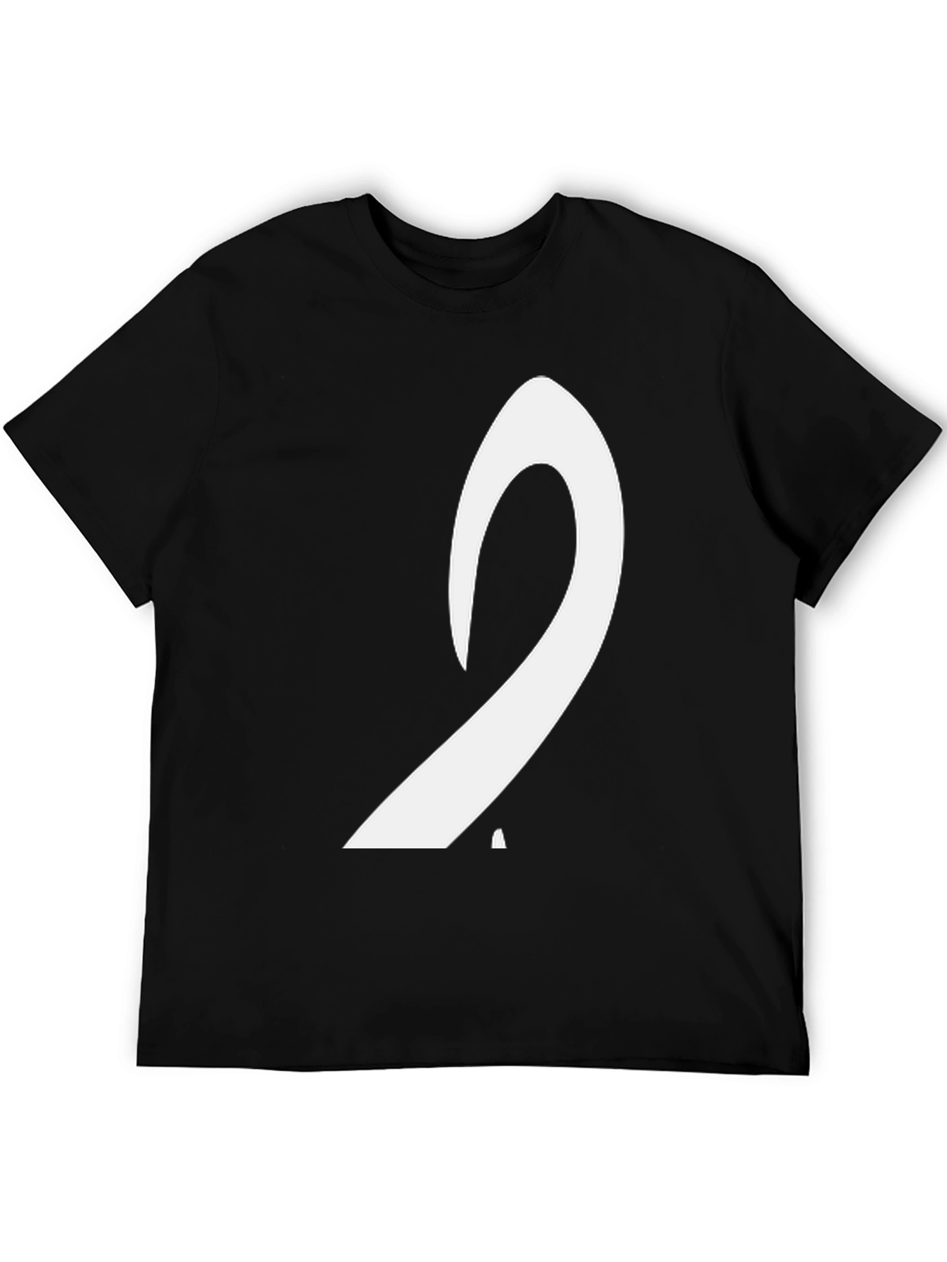 Mens Black T-Shirt with White Arabic Letter Design