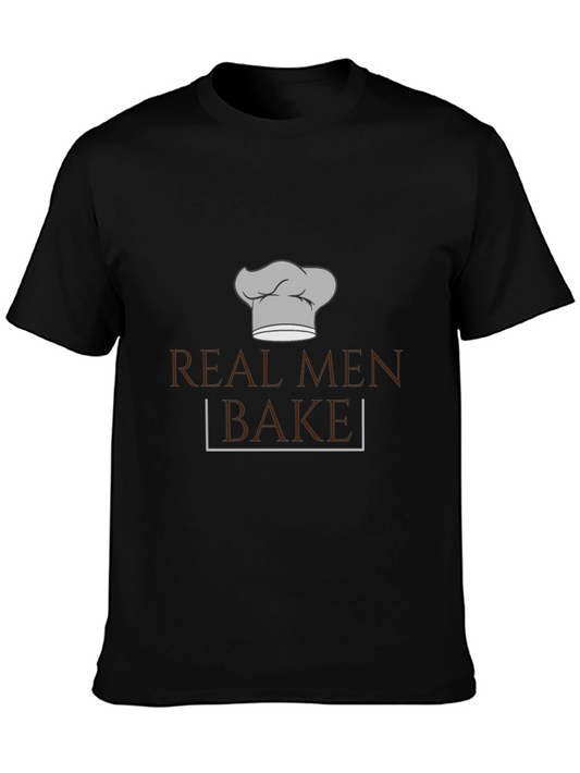 Real Men Bake T-Shirt - Chef Hat Design