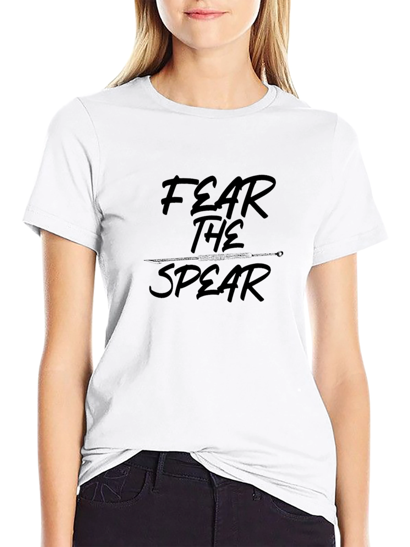 Fear The Spear Black Graphic Tee
