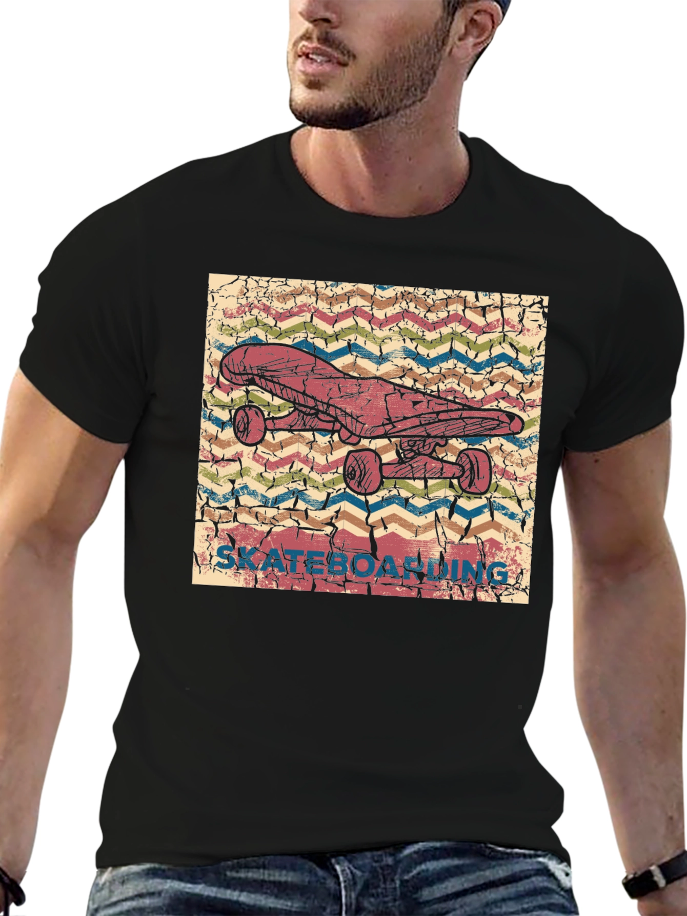Skateboarding Graphic Tee - Retro Style