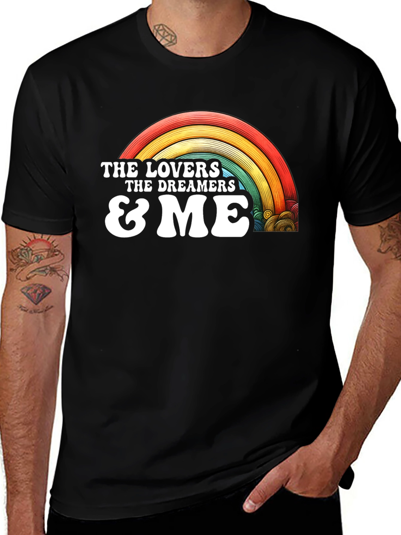 Lovers Dreamers & Me Retro Rainbow Graphic Tee