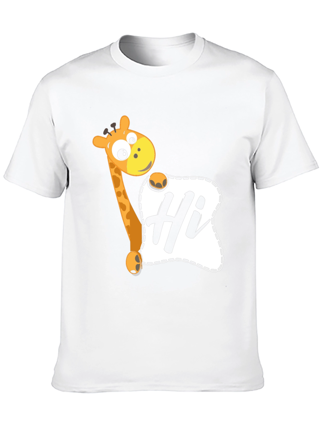 Giraffe Hi Graphic Tee - Casual Black T-Shirt