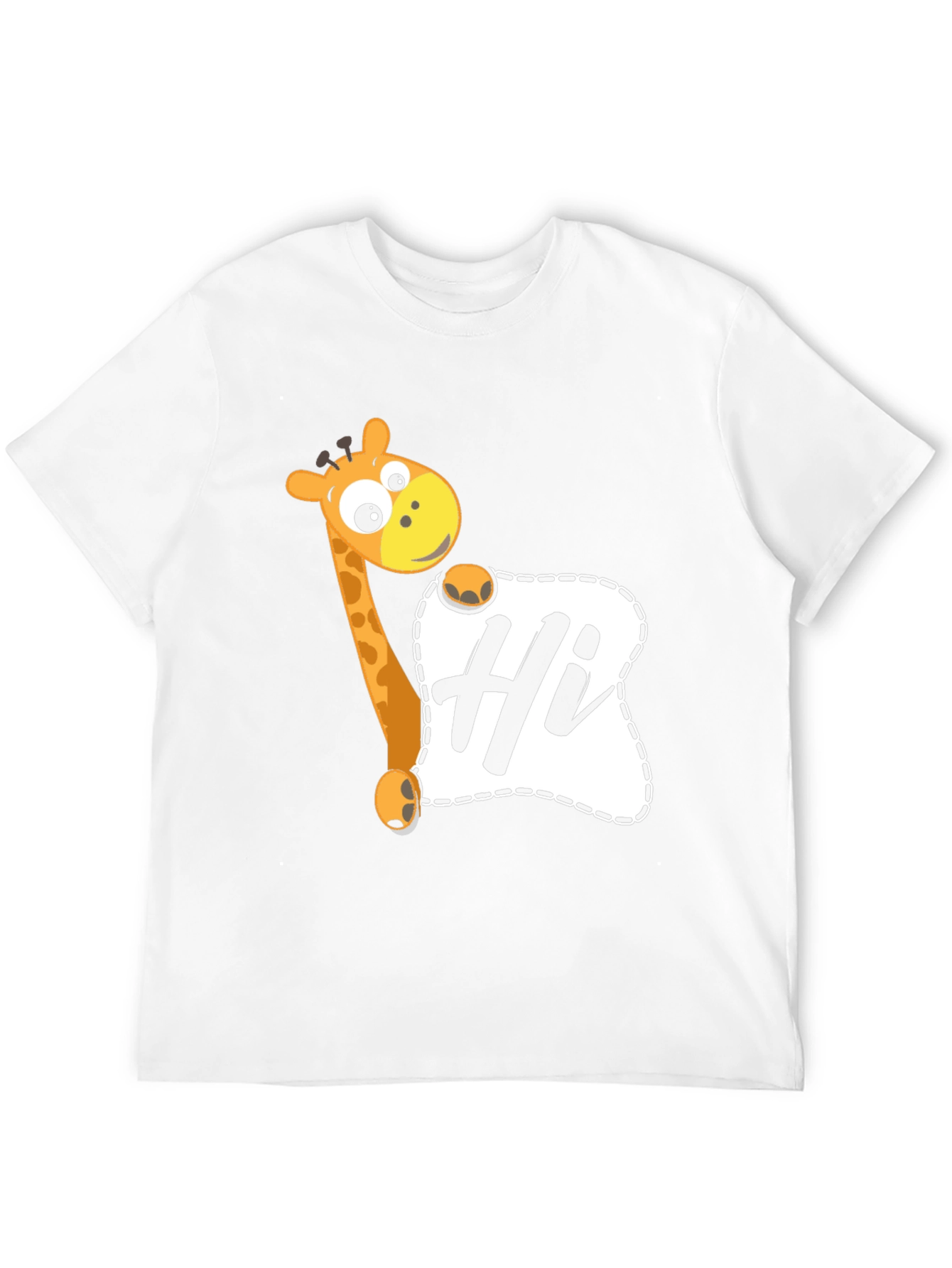 Giraffe Hi Graphic Tee - Casual Black T-Shirt