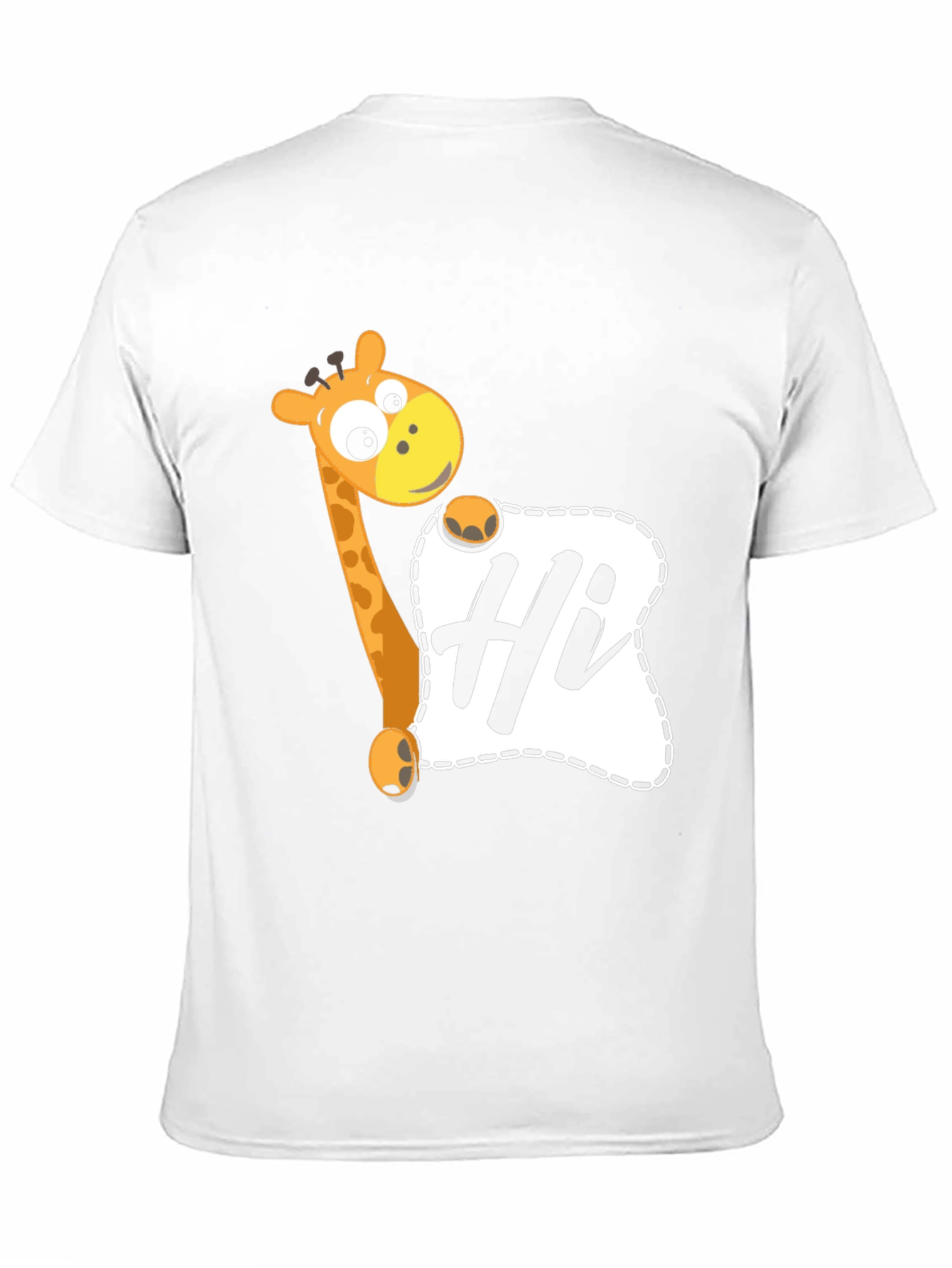 Giraffe Hi Graphic Tee - Casual Black T-Shirt