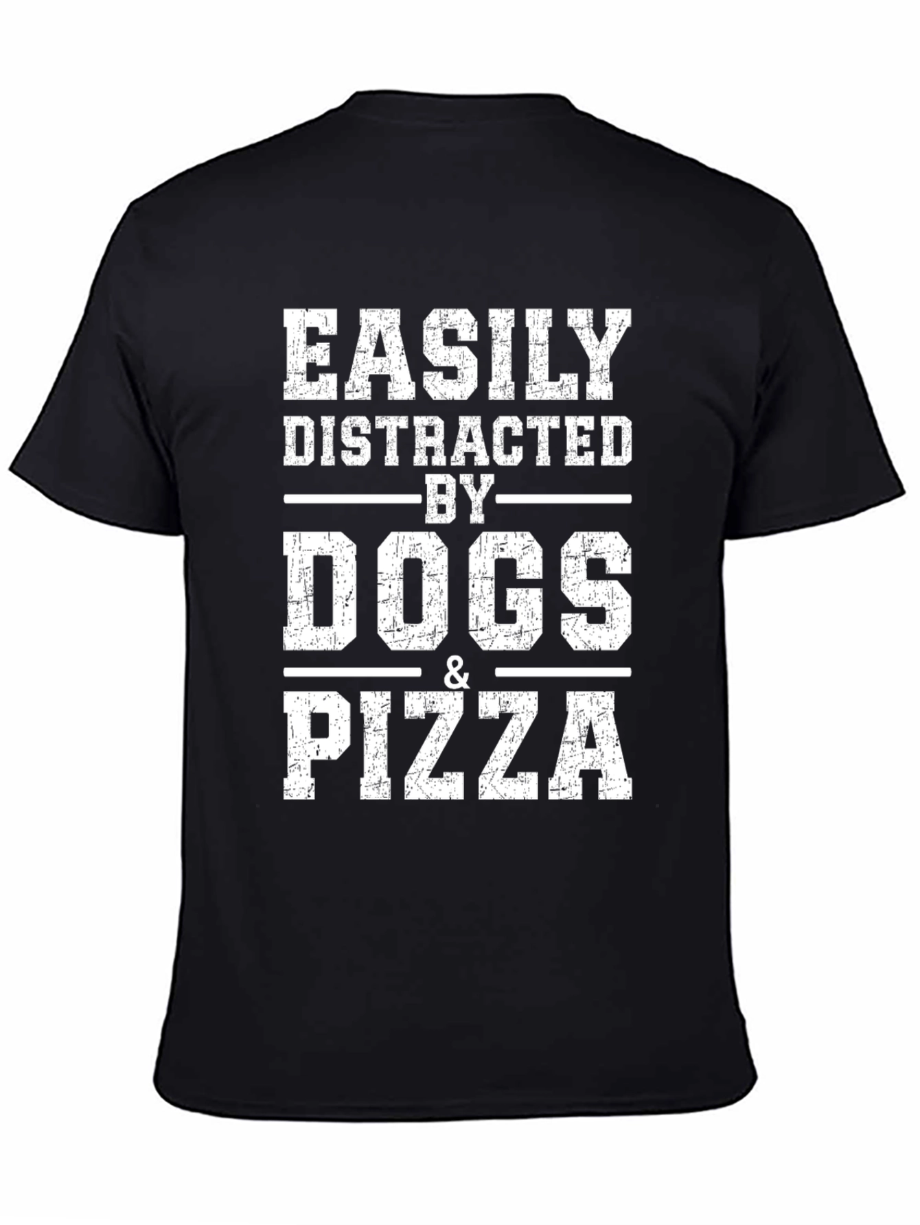 Easily Distracted By Dogs & Pizza Graphic T-Shirt