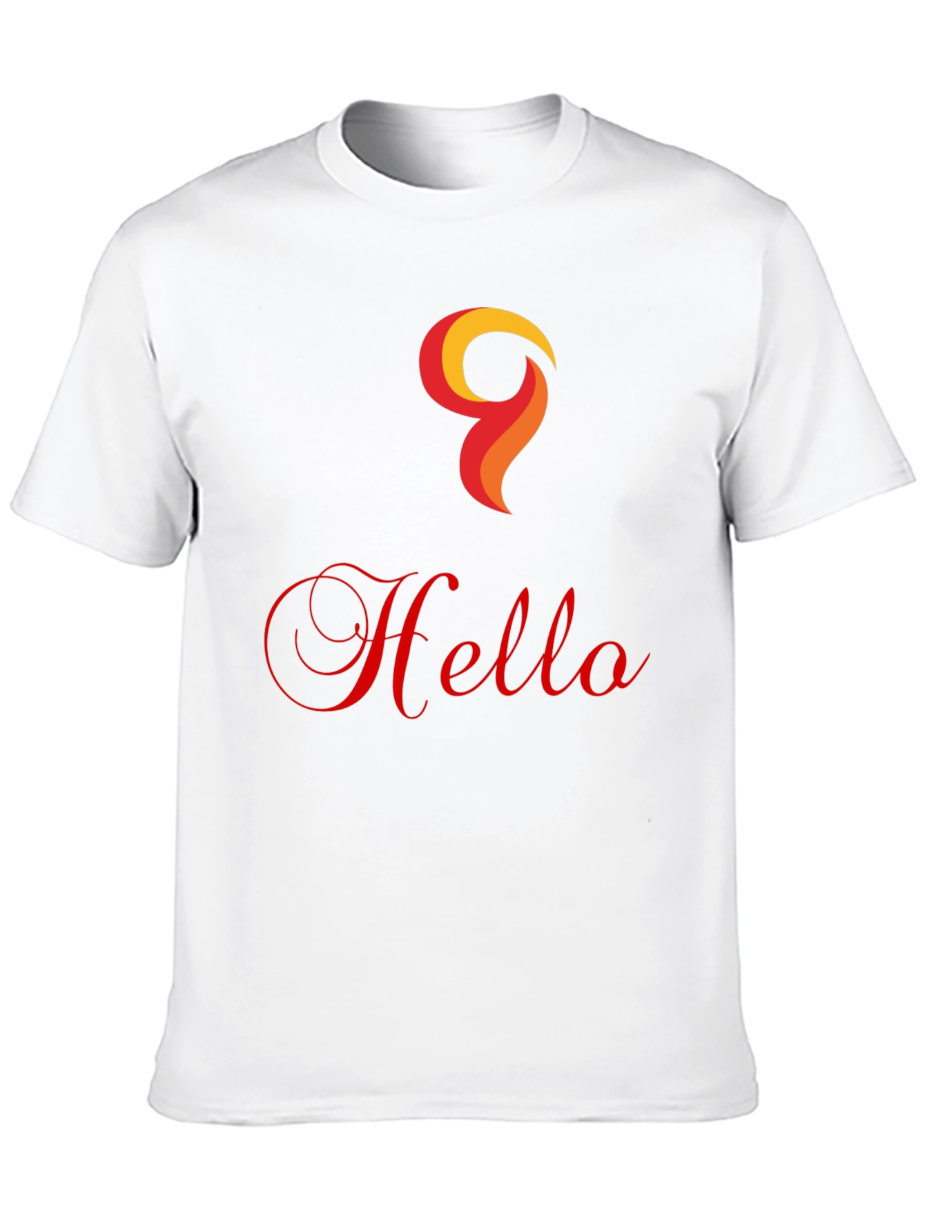 Hello Design Black Cotton T-Shirt