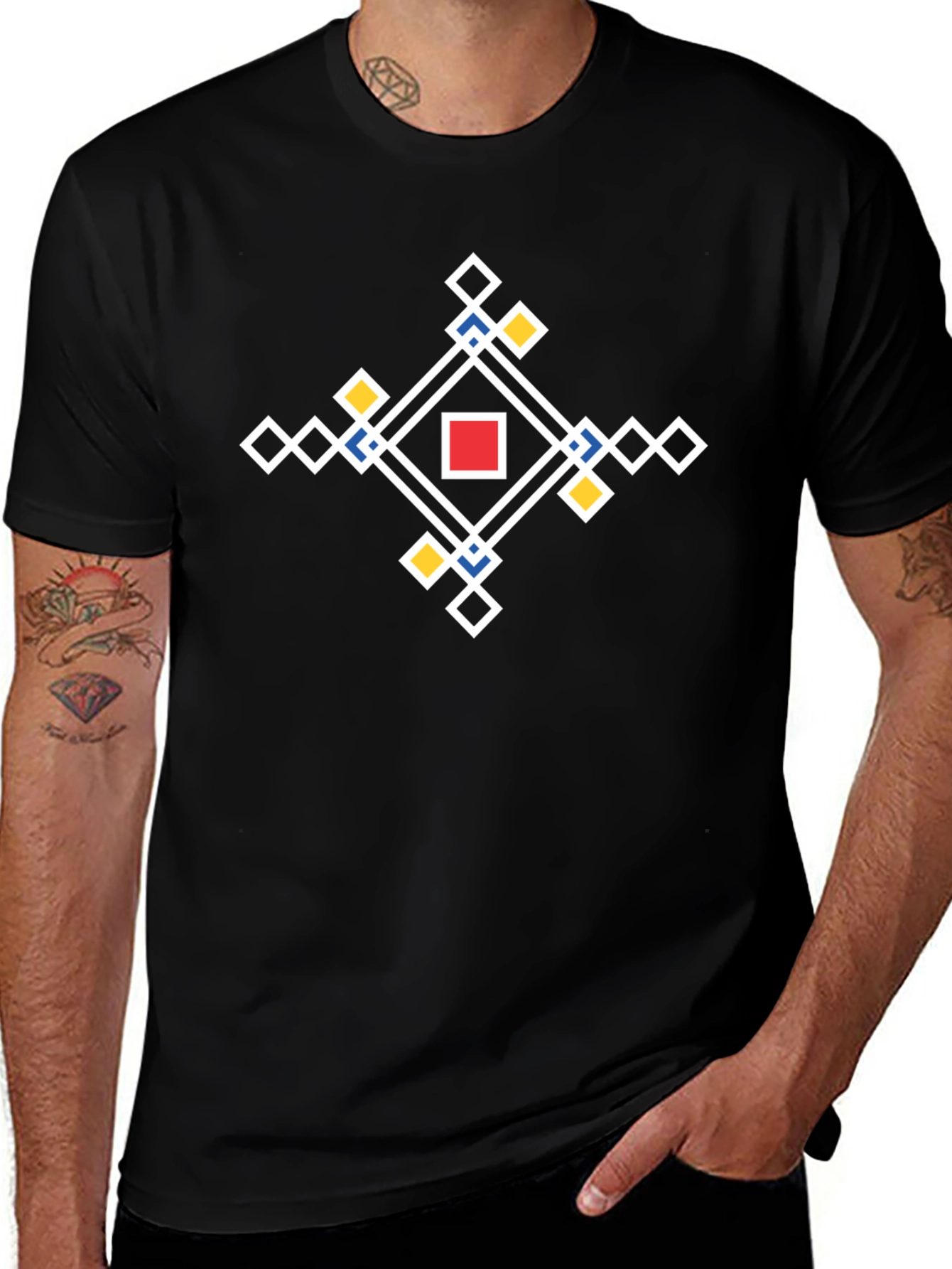 Geometric Diamond Print Tee