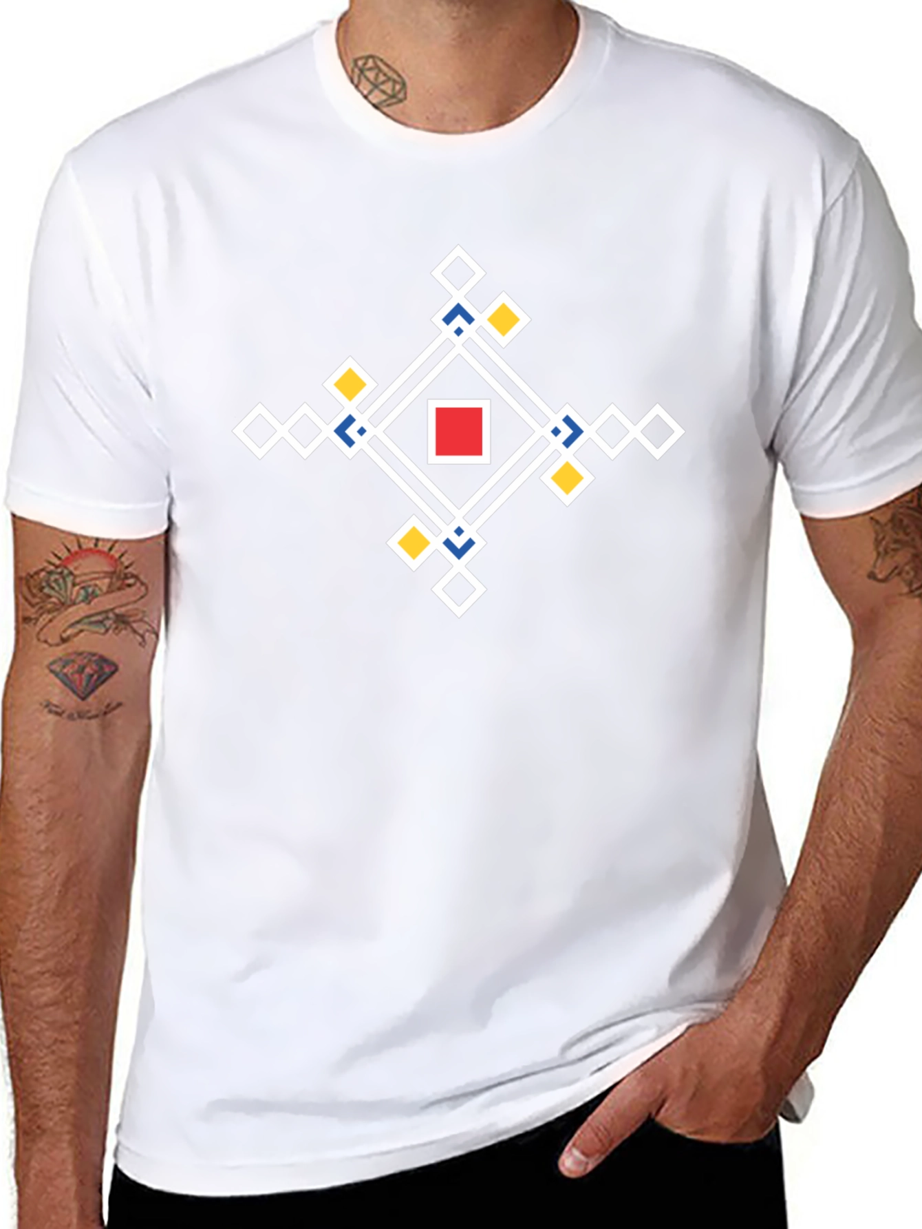 Geometric Diamond Print Tee