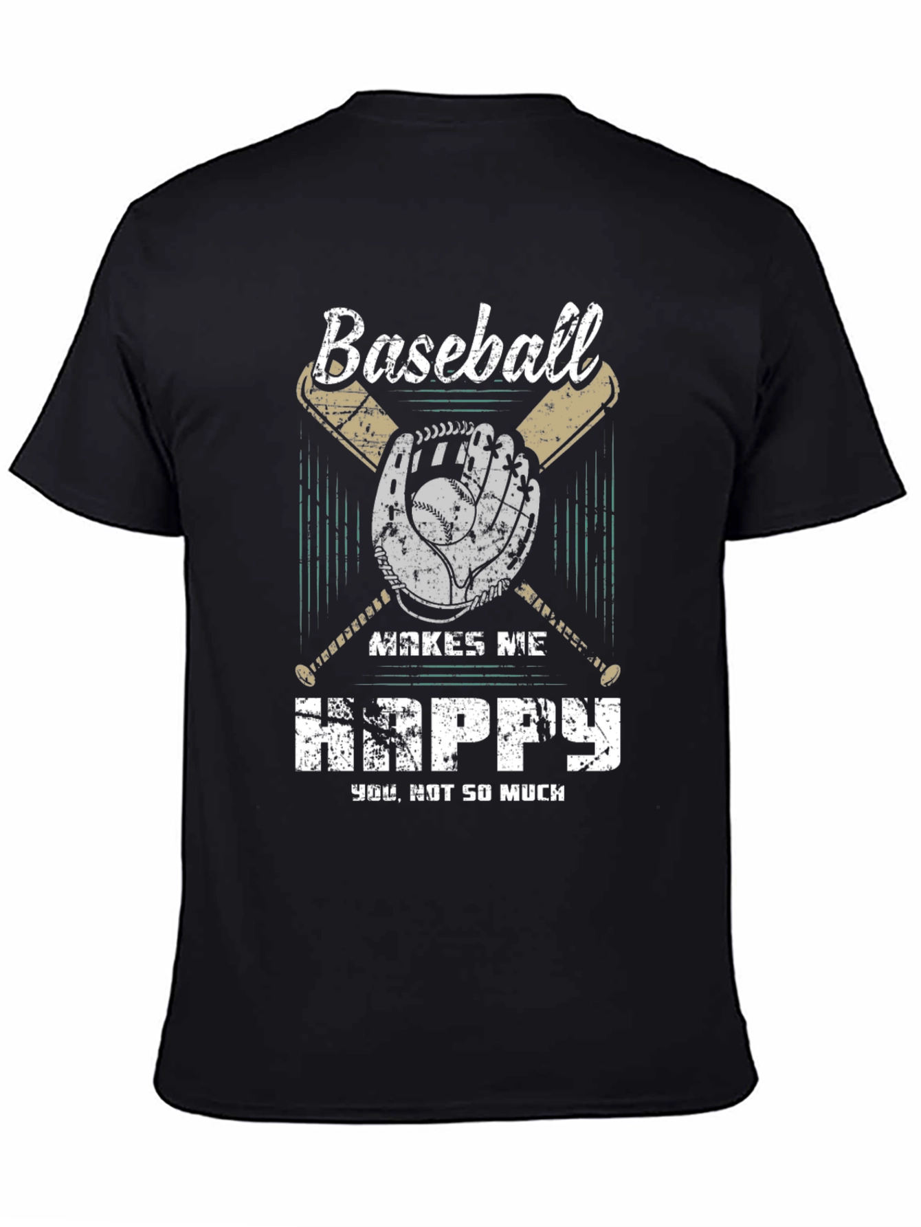 Baseball Makes Me Happy Graphic T-Shirt