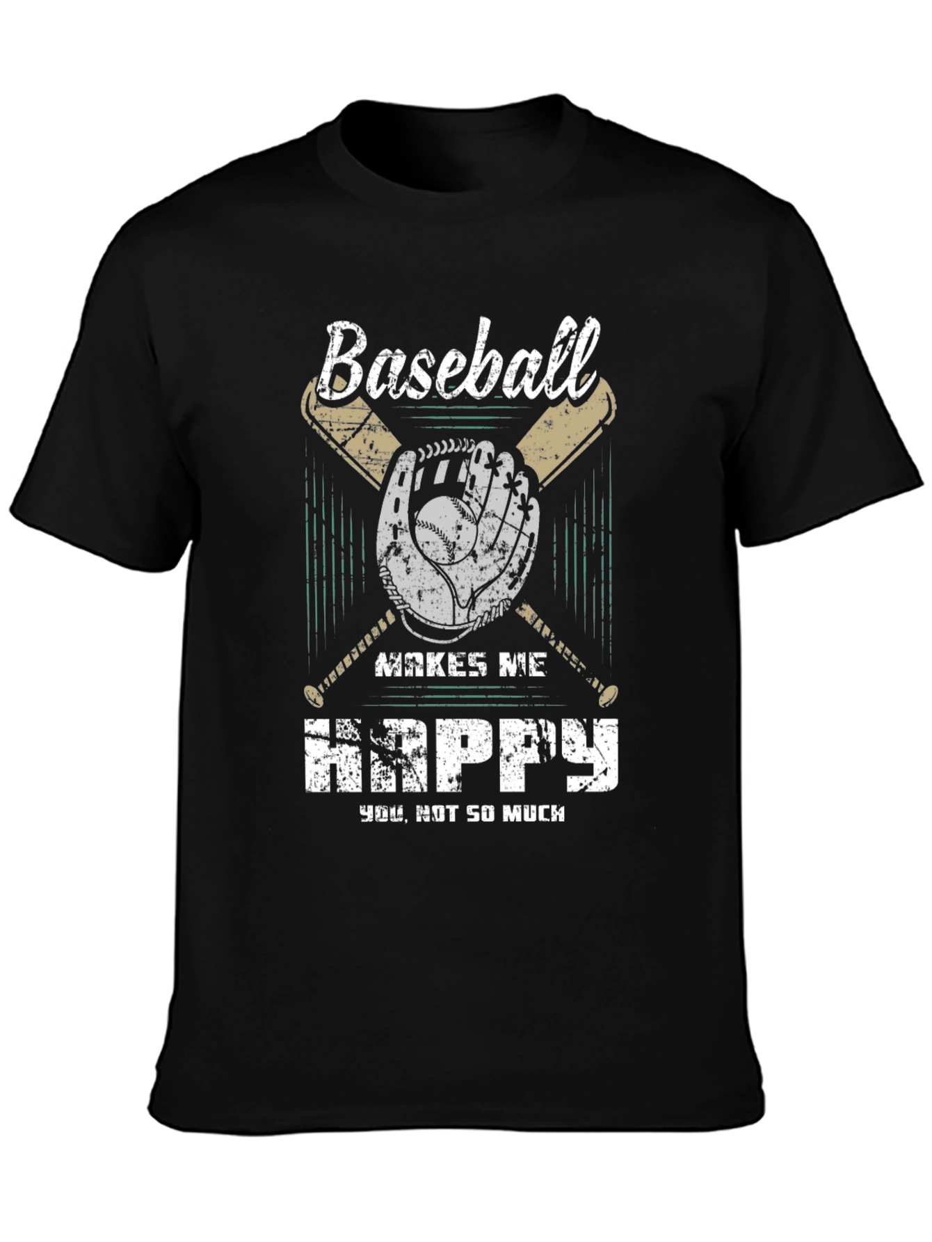 Baseball Makes Me Happy Graphic T-Shirt