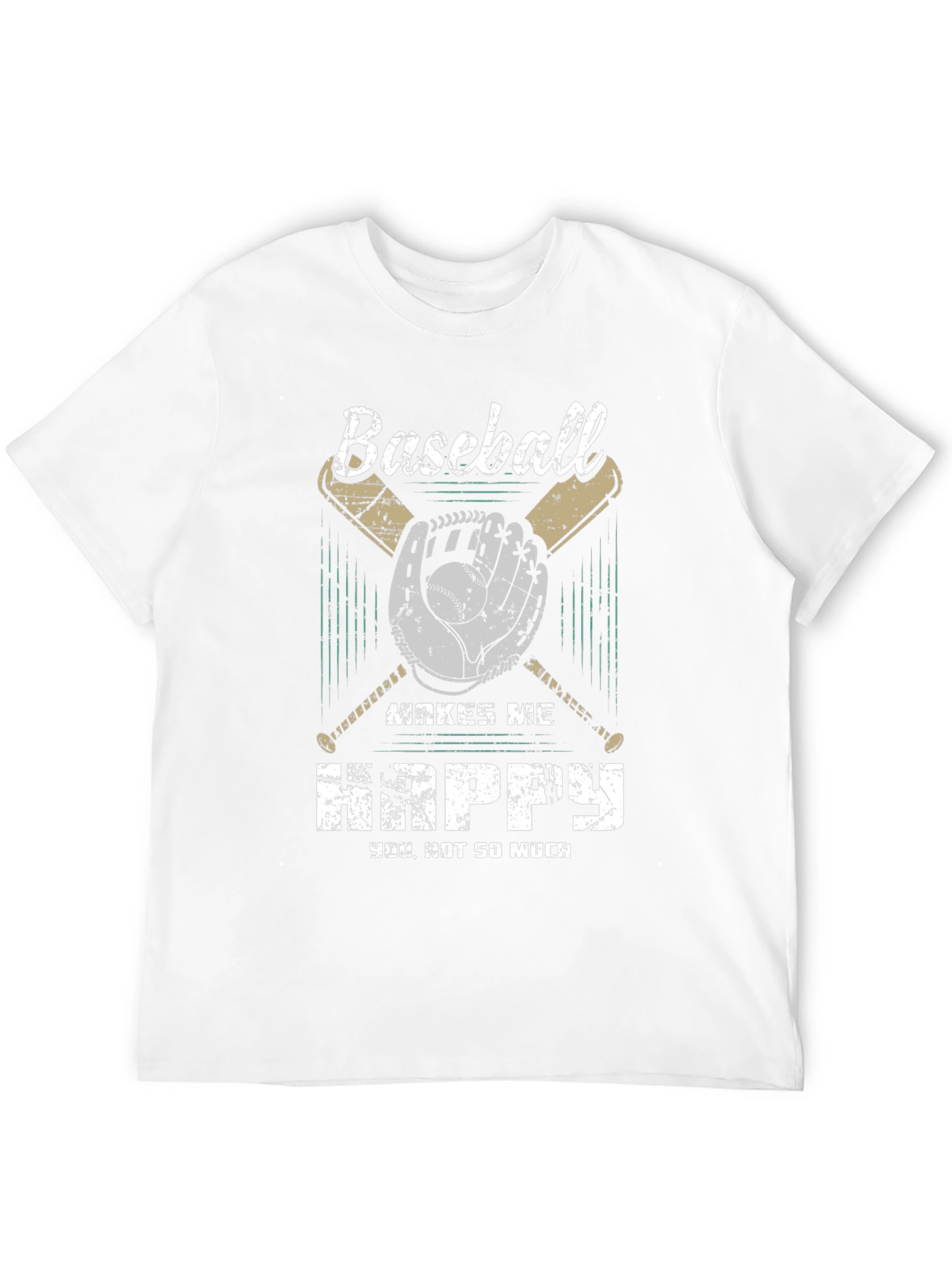 Baseball Makes Me Happy Graphic T-Shirt