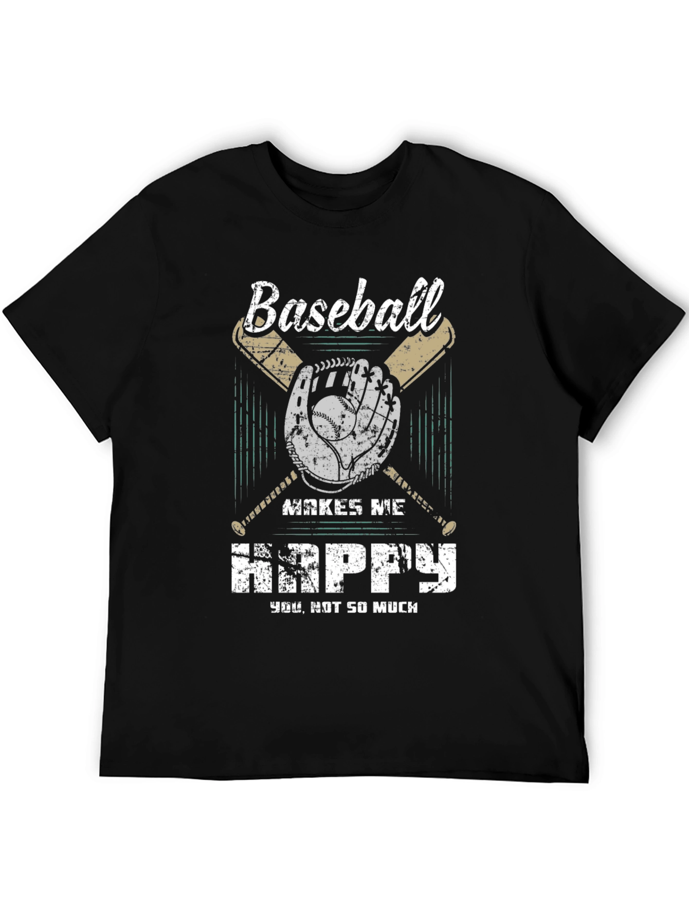 Baseball Makes Me Happy Graphic T-Shirt