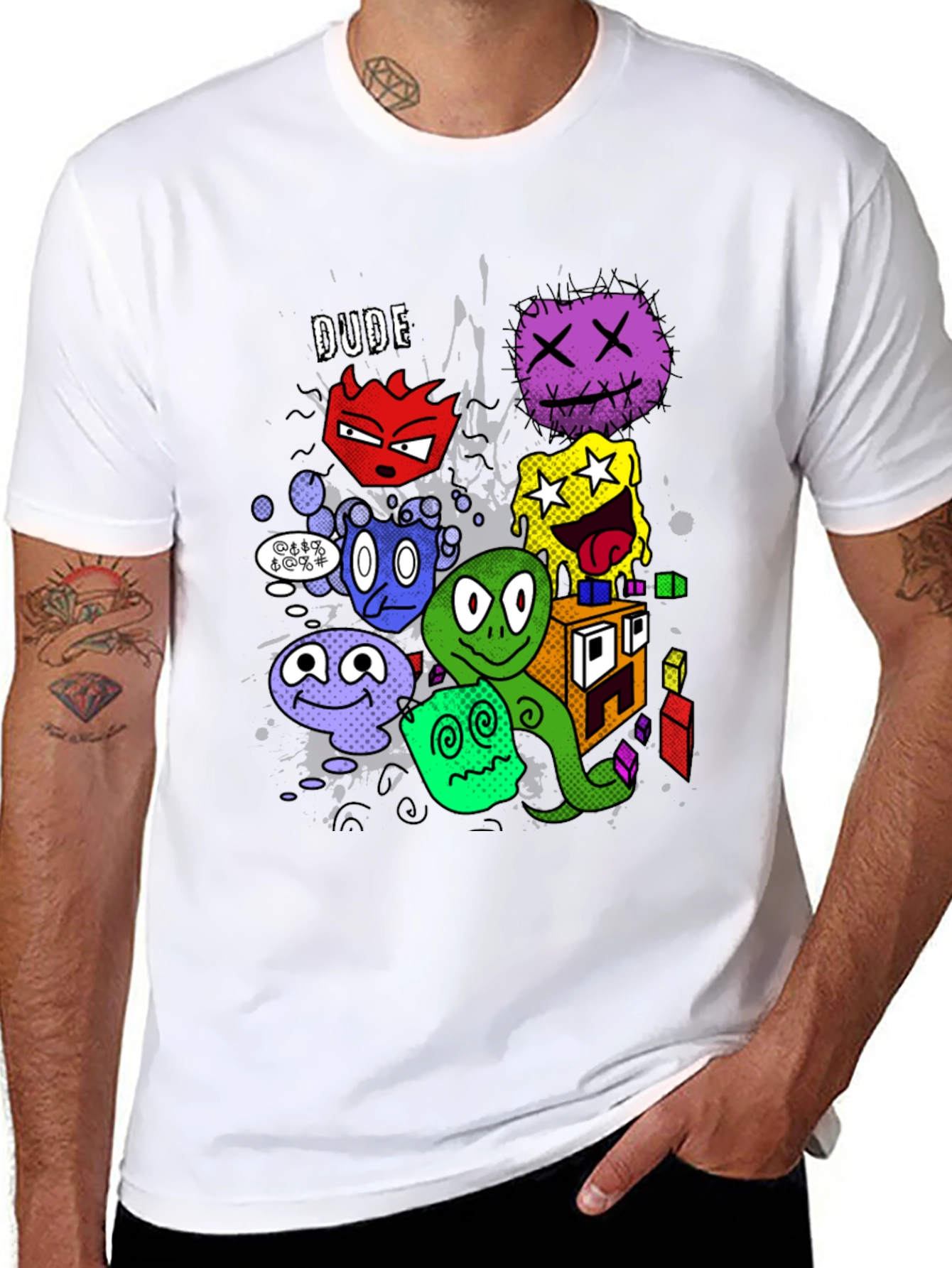 Dude T-Shirt With Cartoon Character Graphic