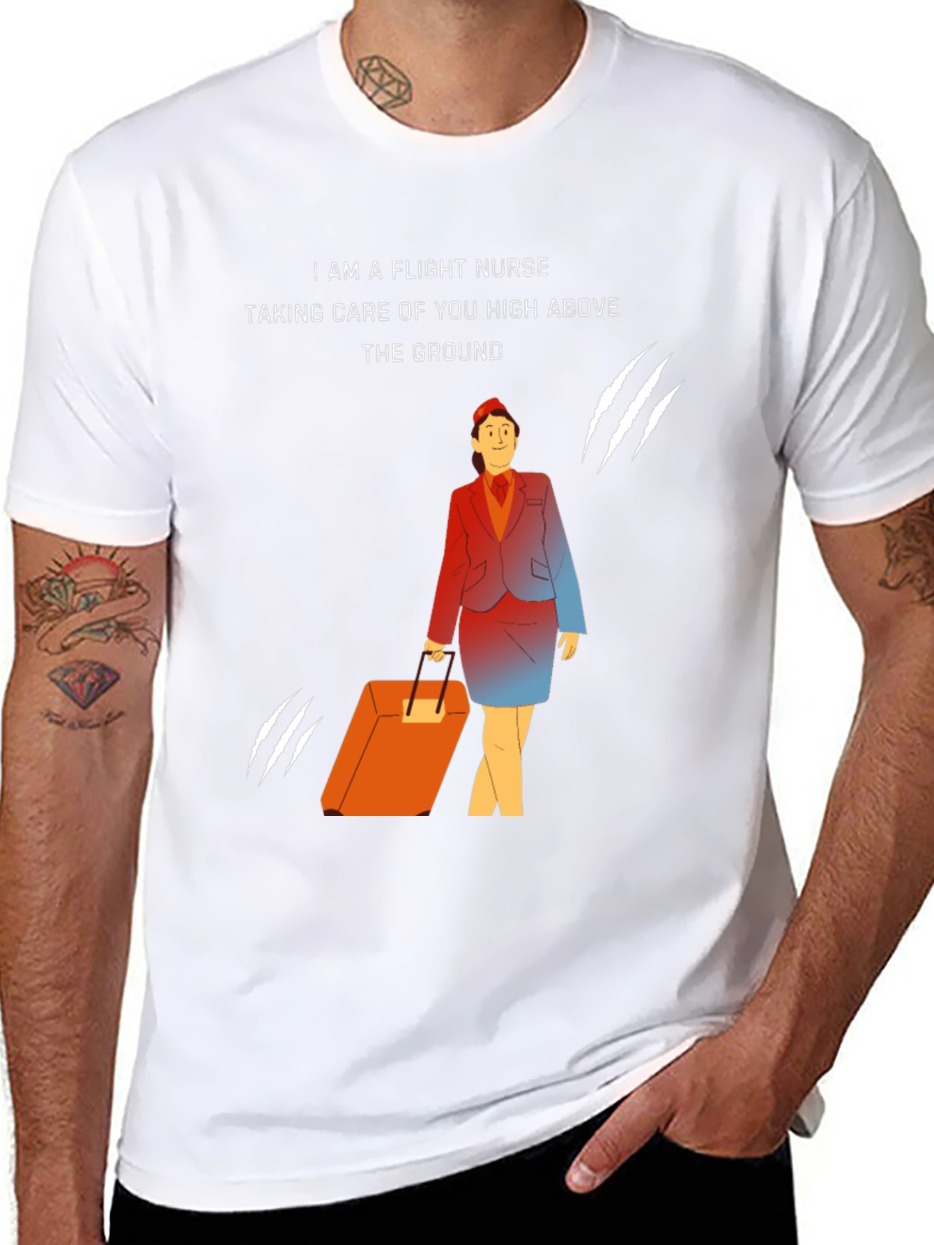 Flight Nurse T-Shirt - Caring High Above the Ground