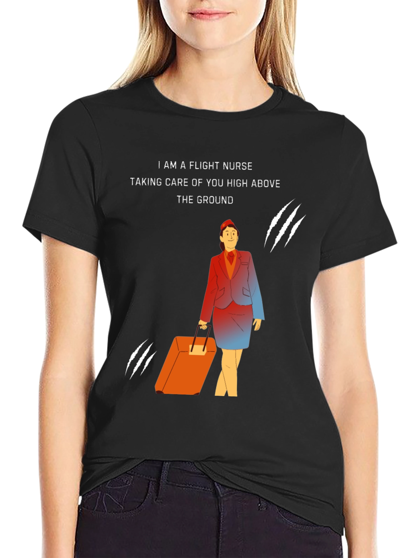 Flight Nurse T-Shirt - Caring High Above the Ground