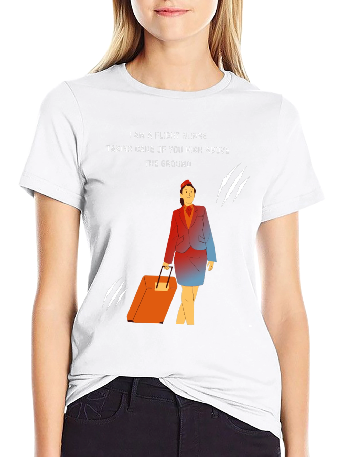 Flight Nurse T-Shirt - Caring High Above the Ground