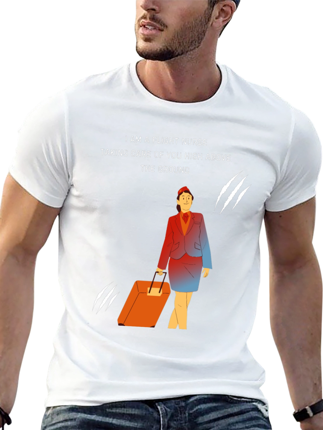 Flight Nurse T-Shirt - Caring High Above the Ground