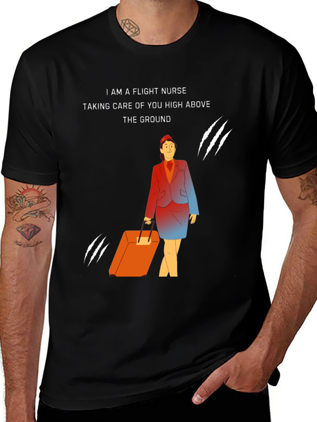 Flight Nurse T-Shirt - Caring High Above the Ground