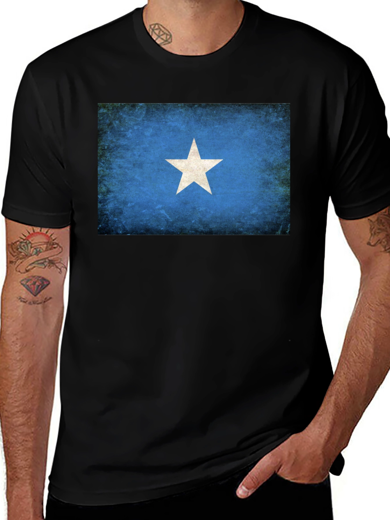 Somalia Flag T-Shirt - Distressed Design
