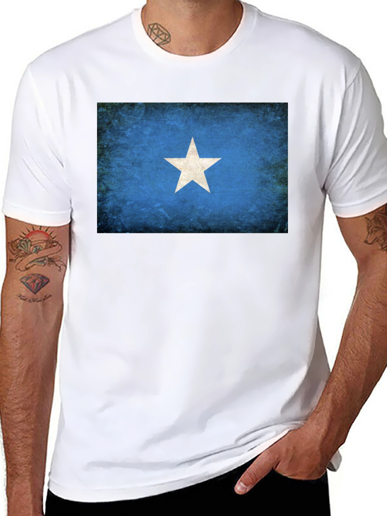 Somalia Flag T-Shirt - Distressed Design