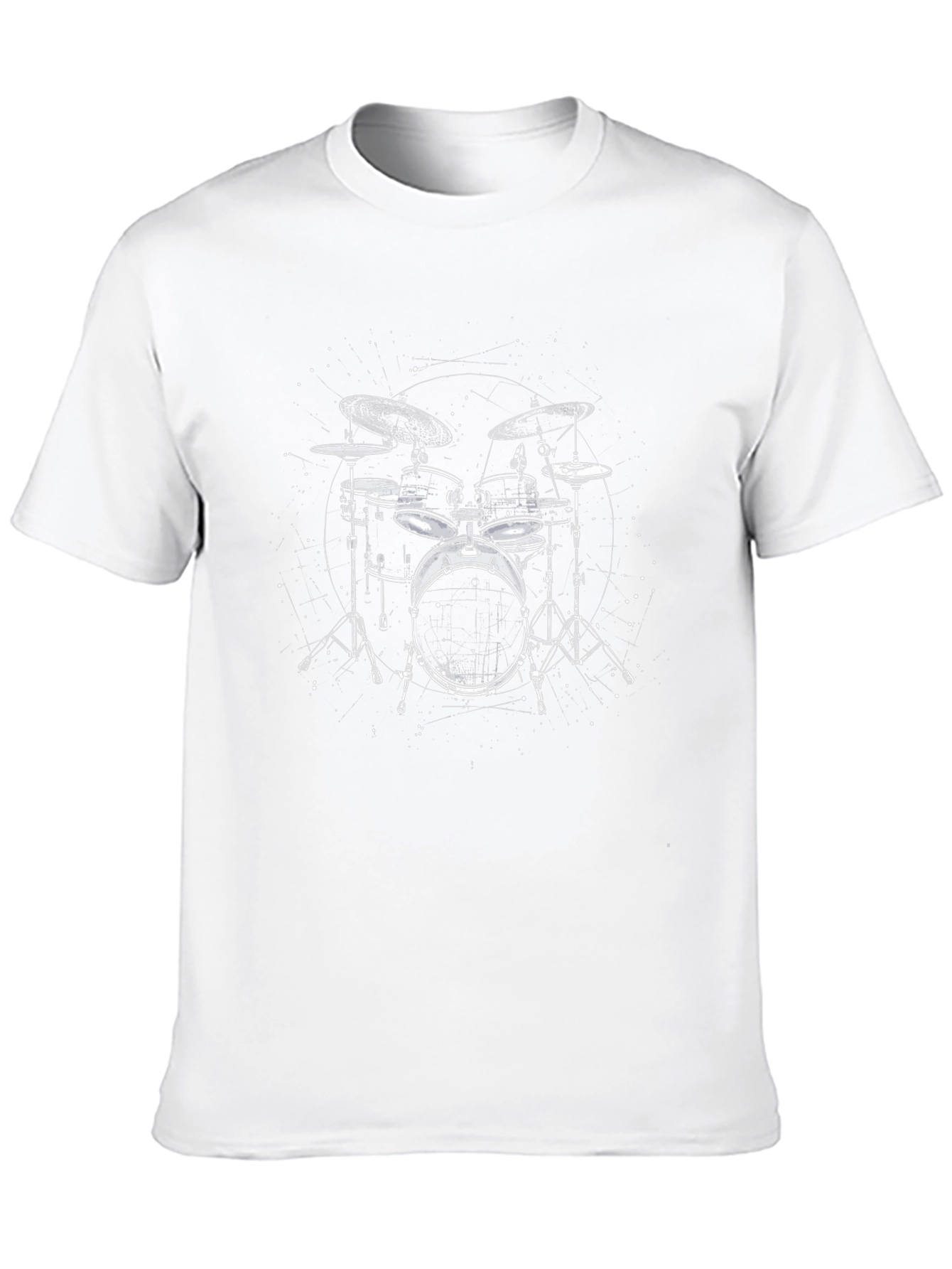 Drum Set Graphic Print Black T-Shirt