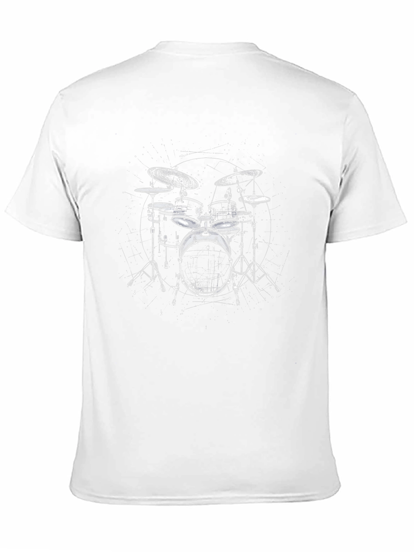 Drum Set Graphic Print Black T-Shirt