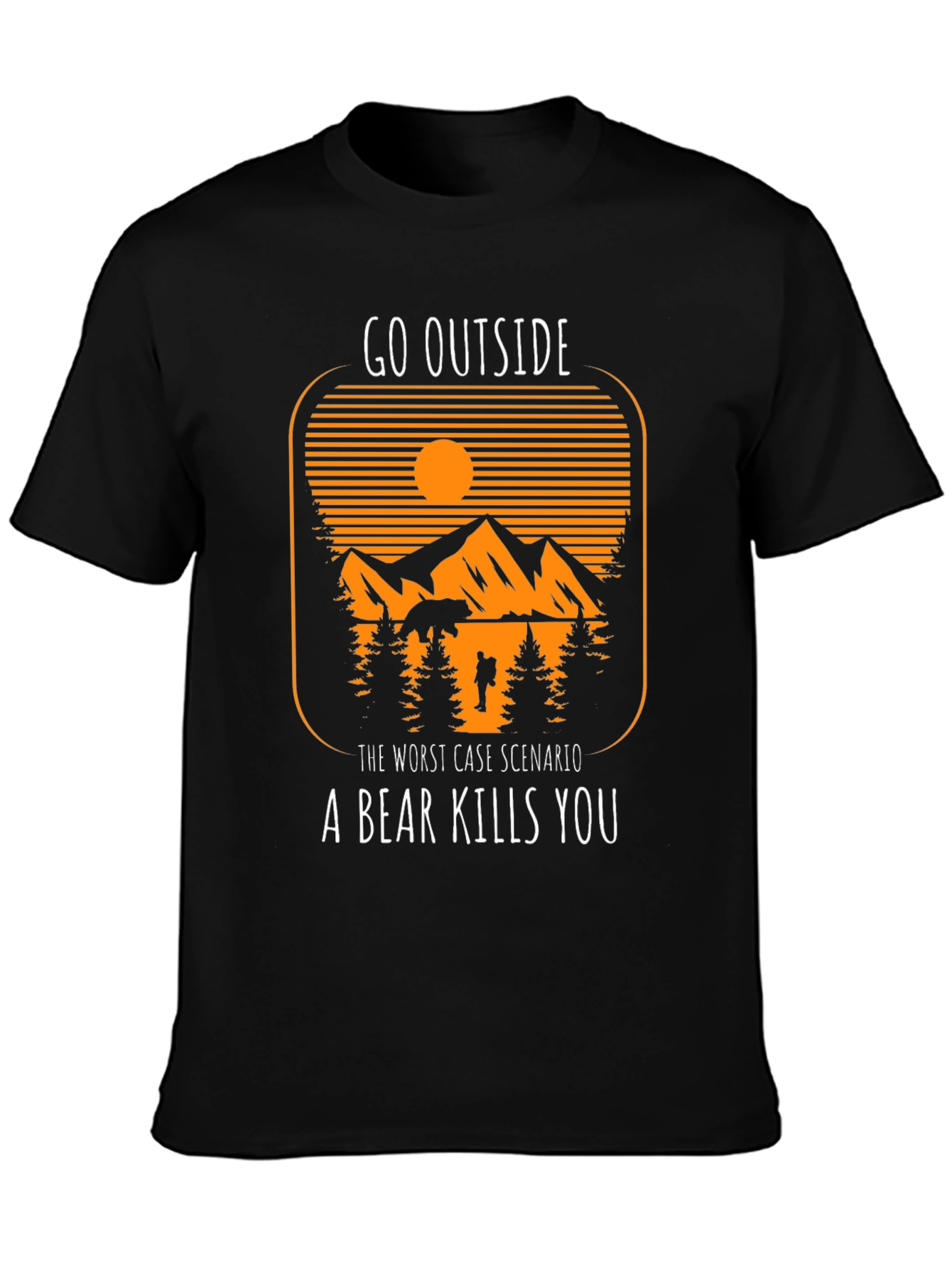Go Outside Bear Graphic T-Shirt