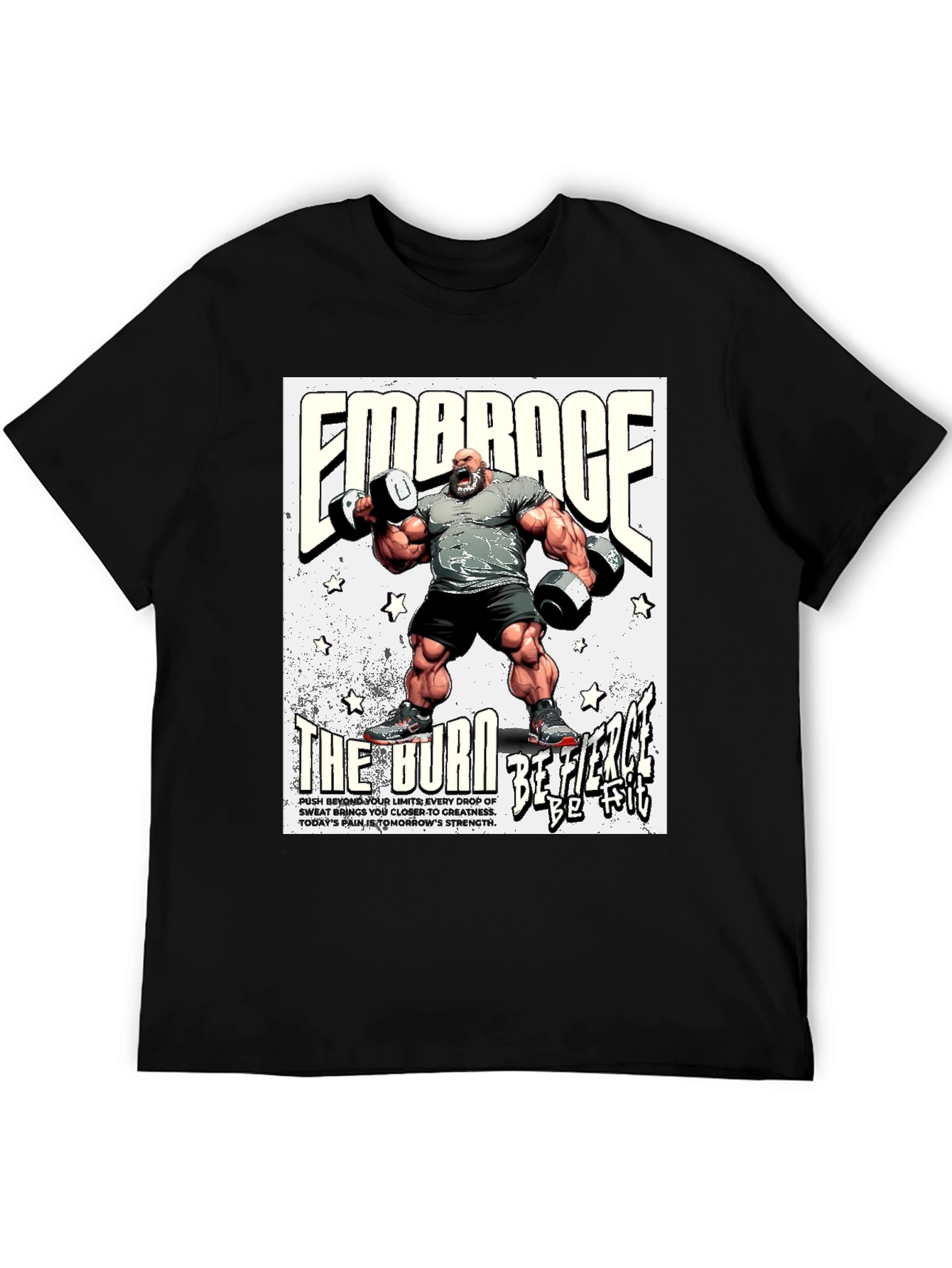 Embrace The Burn Black Graphic T-Shirt