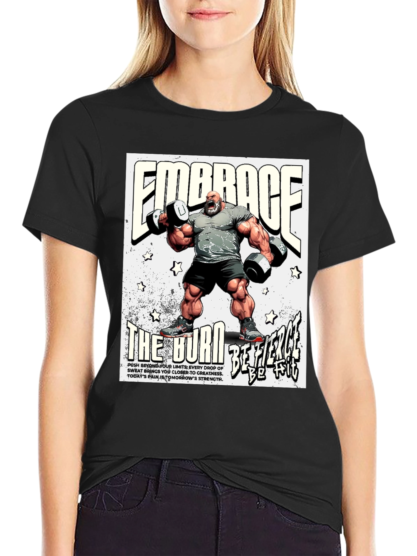 Embrace The Burn Black Graphic T-Shirt