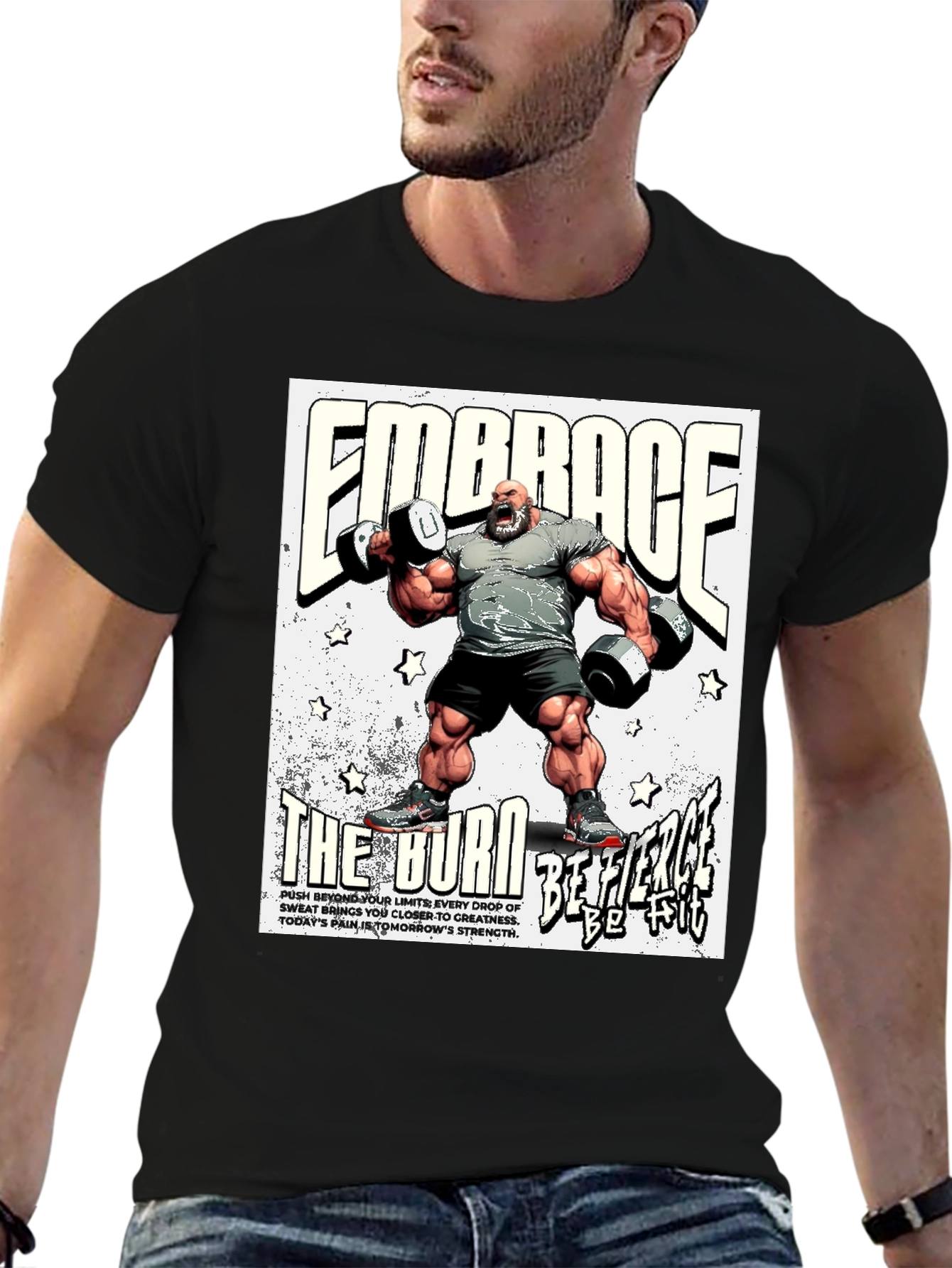 Embrace The Burn Black Graphic T-Shirt