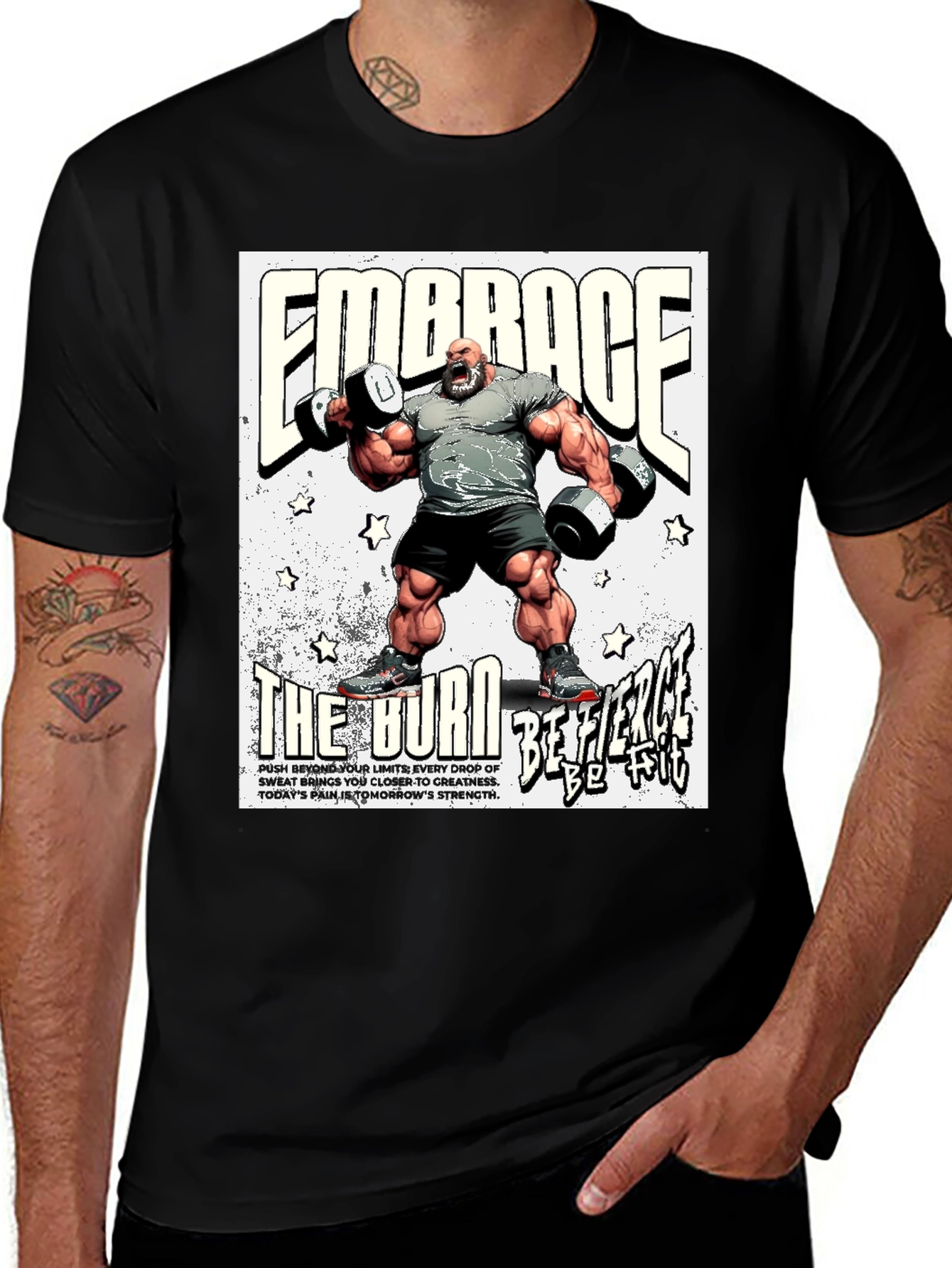 Embrace The Burn Black Graphic T-Shirt