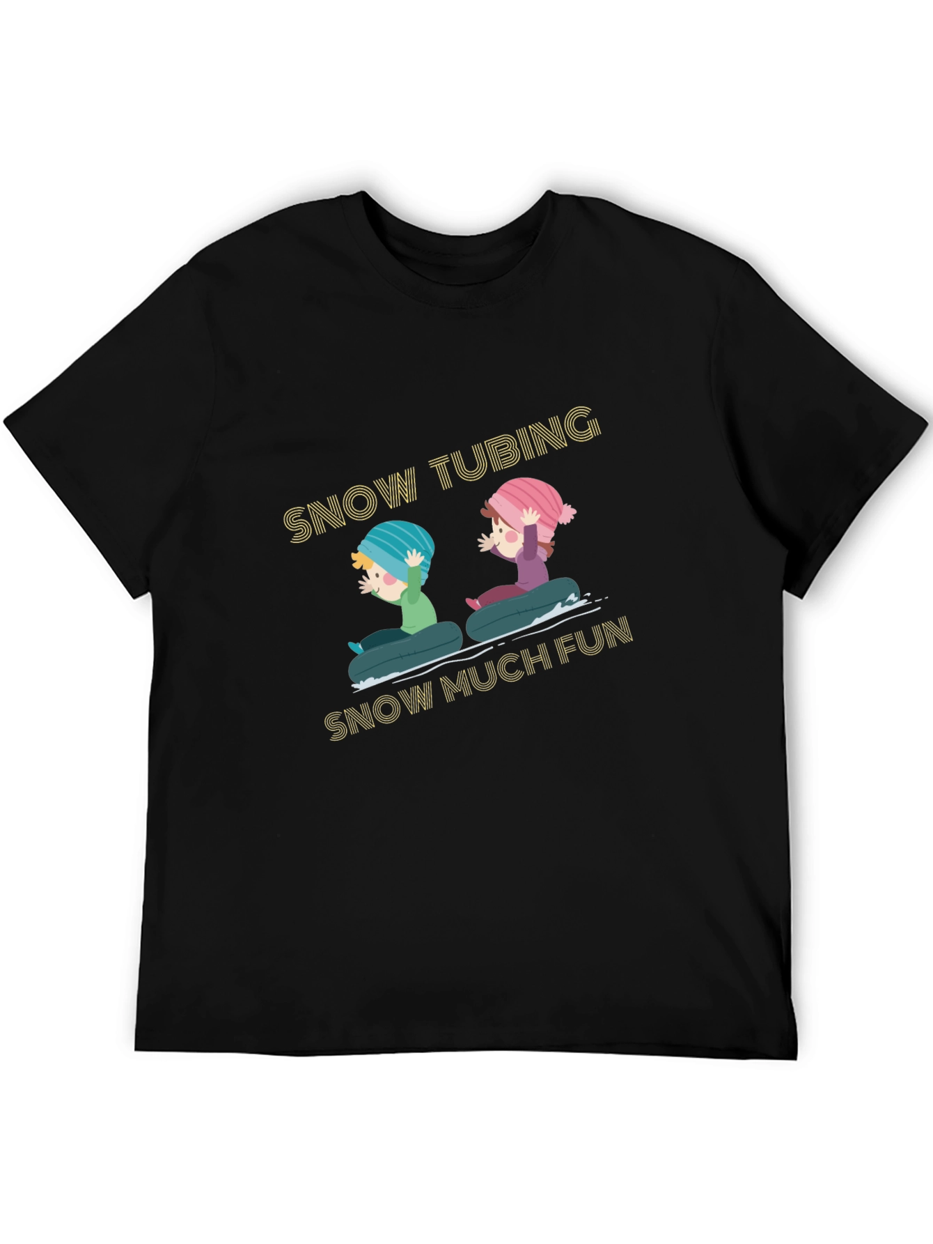 Snow Tubing Graphic Tee - Winter Fun T-Shirt