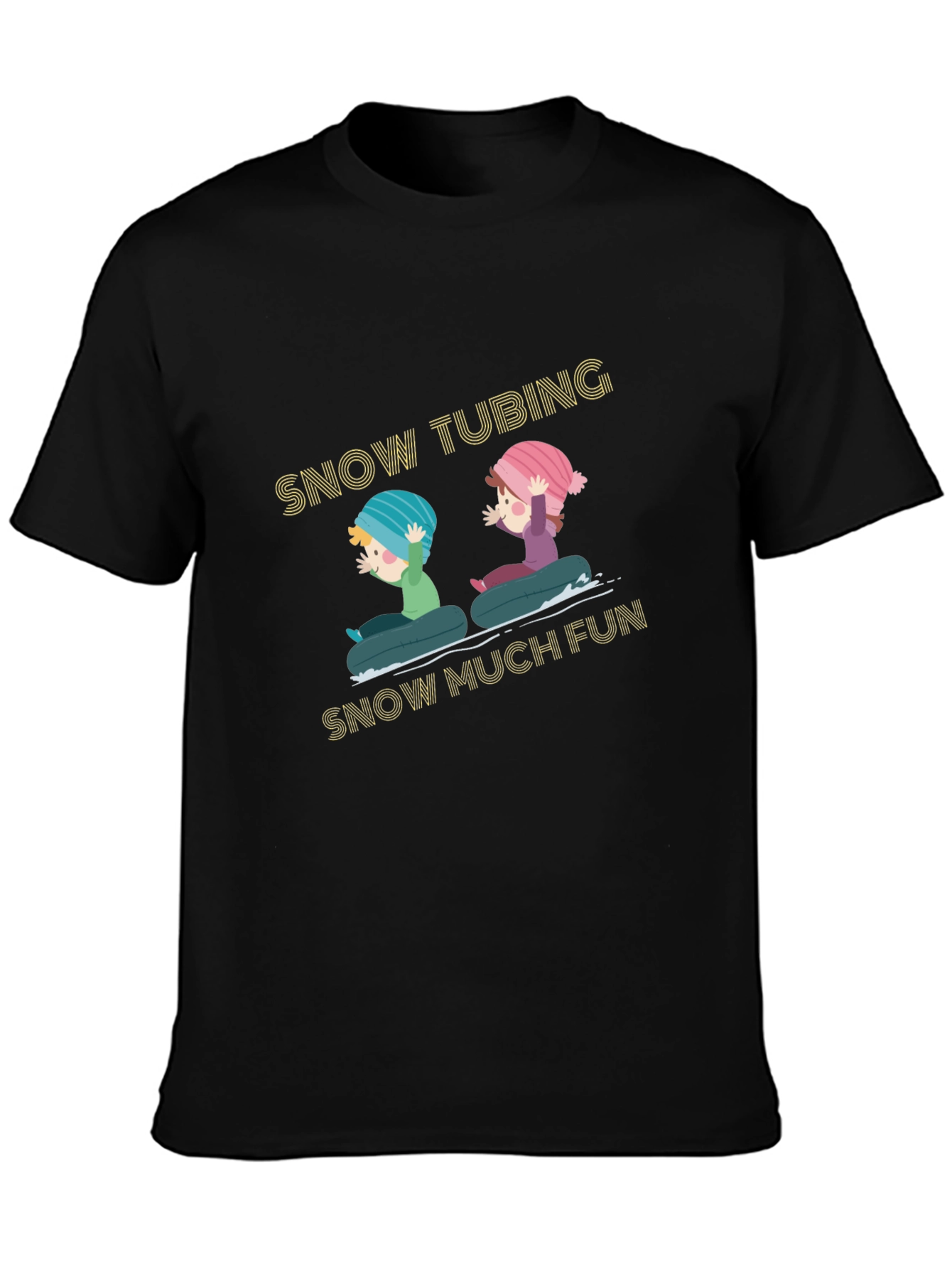Snow Tubing Graphic Tee - Winter Fun T-Shirt
