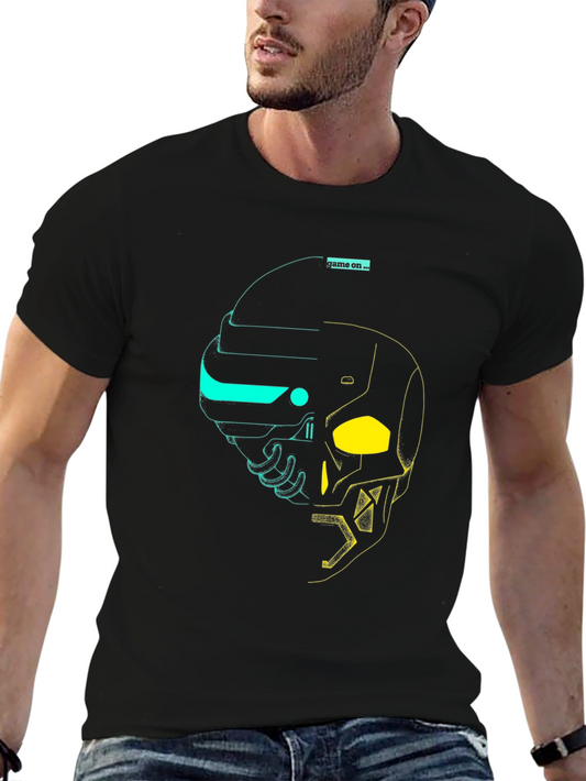 Game On Tee: Cyberpunk Skull Graphic T-Shirt