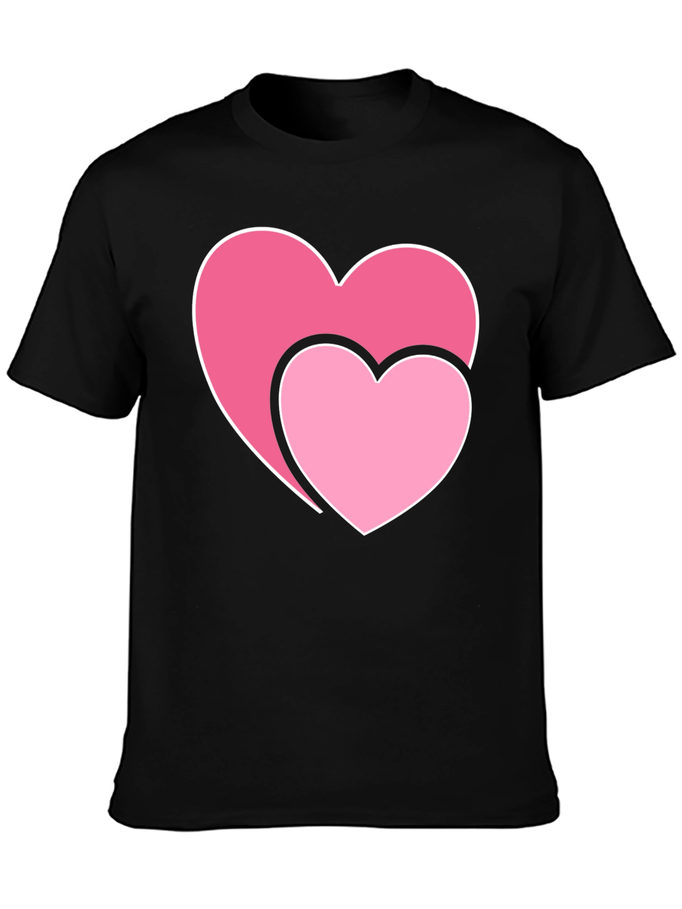 Hearts Graphic Black T-Shirt - Valentines Day Tee