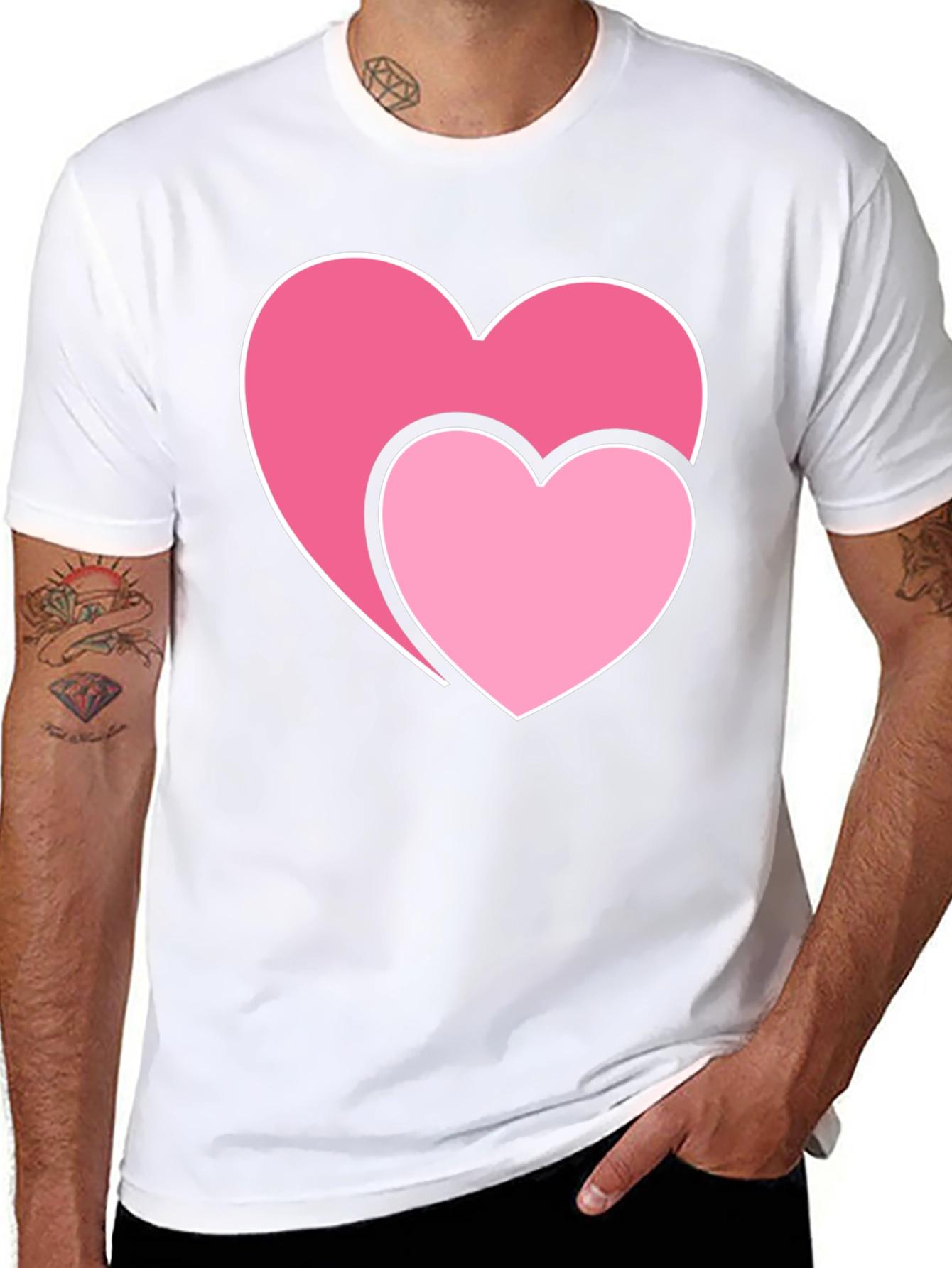 Hearts Graphic Black T-Shirt - Valentines Day Tee