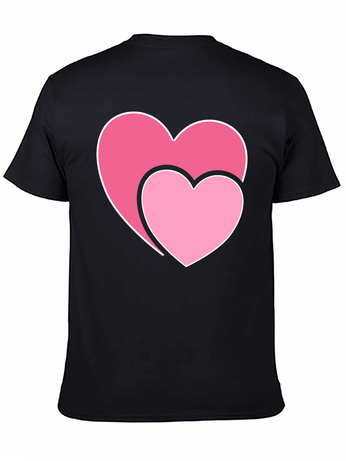 Hearts Graphic Black T-Shirt - Valentines Day Tee