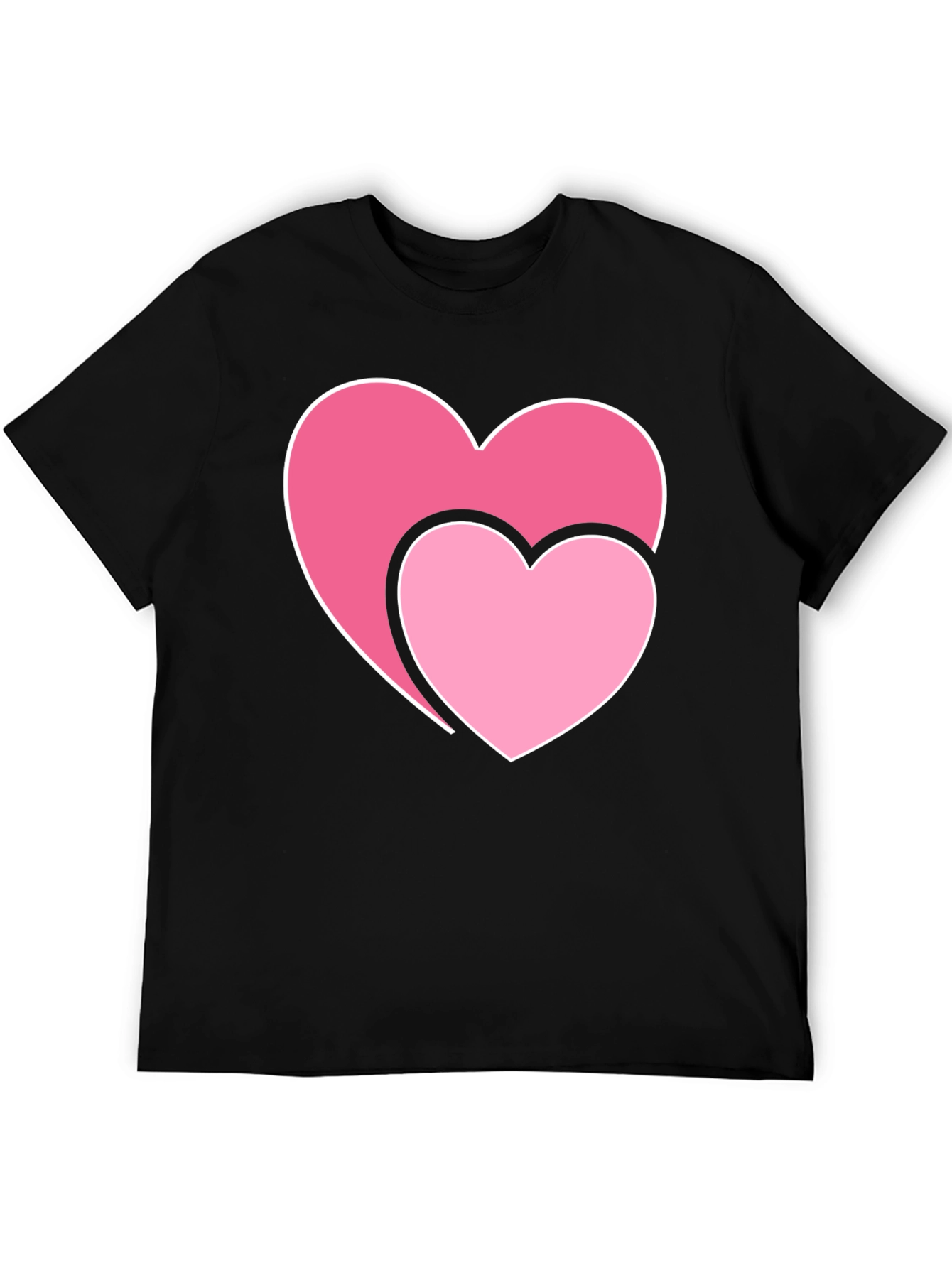 Hearts Graphic Black T-Shirt - Valentines Day Tee