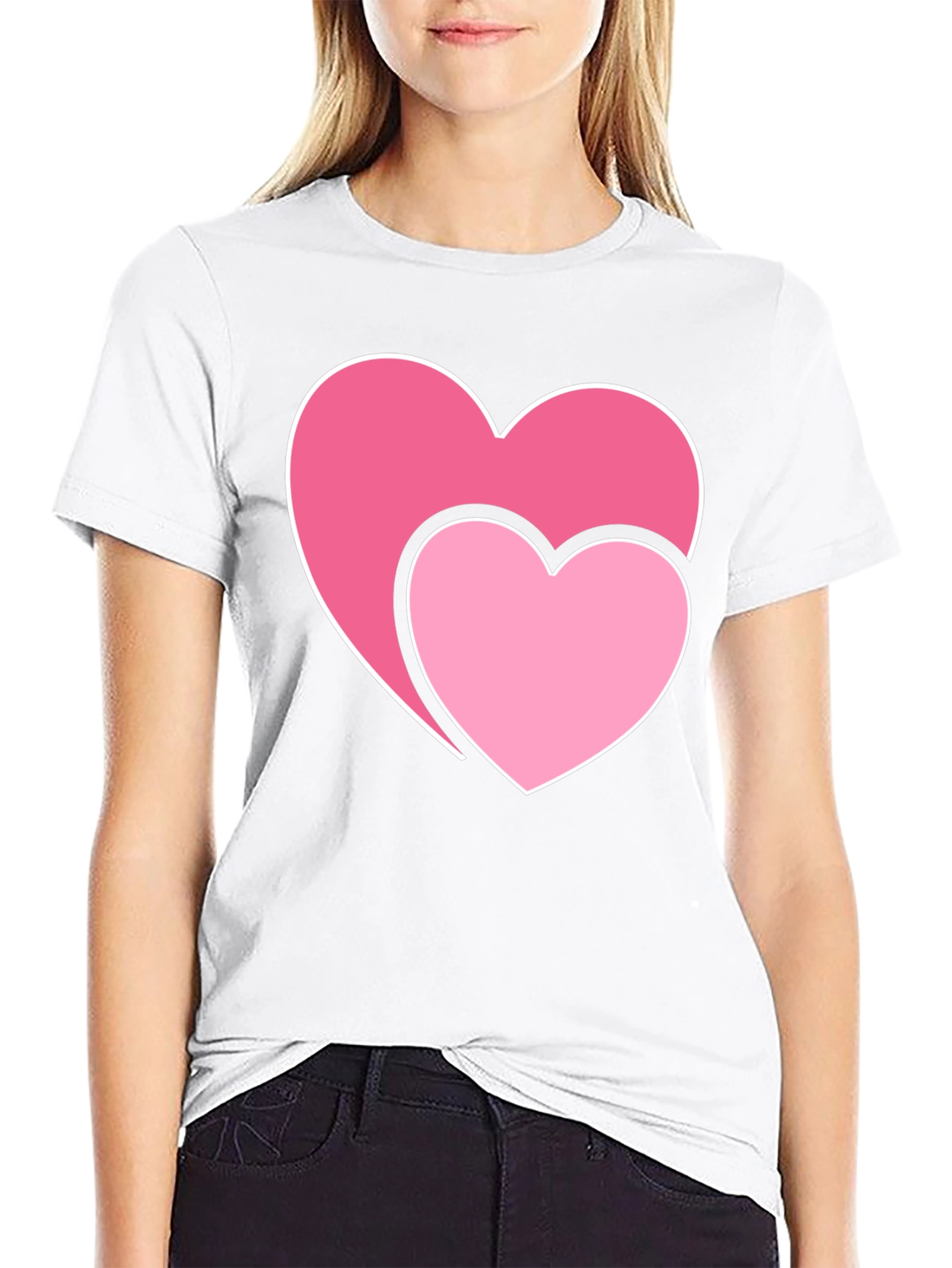 Hearts Graphic Black T-Shirt - Valentines Day Tee