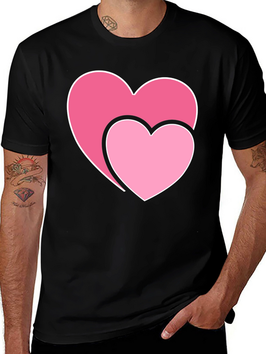Hearts Graphic Black T-Shirt - Valentines Day Tee