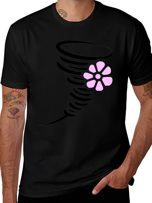 Tornado Flower Graphic T-Shirt - Casual Wear