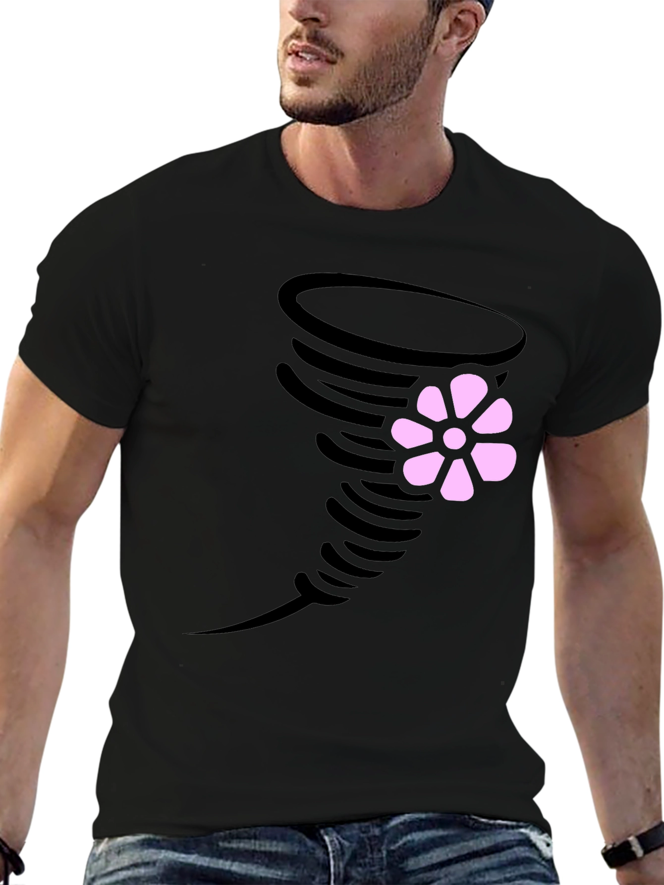 Tornado Flower Graphic T-Shirt - Casual Wear