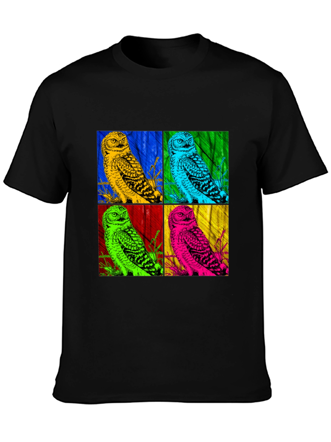 Pop Art Owl T-Shirt - Graphic Print Tee