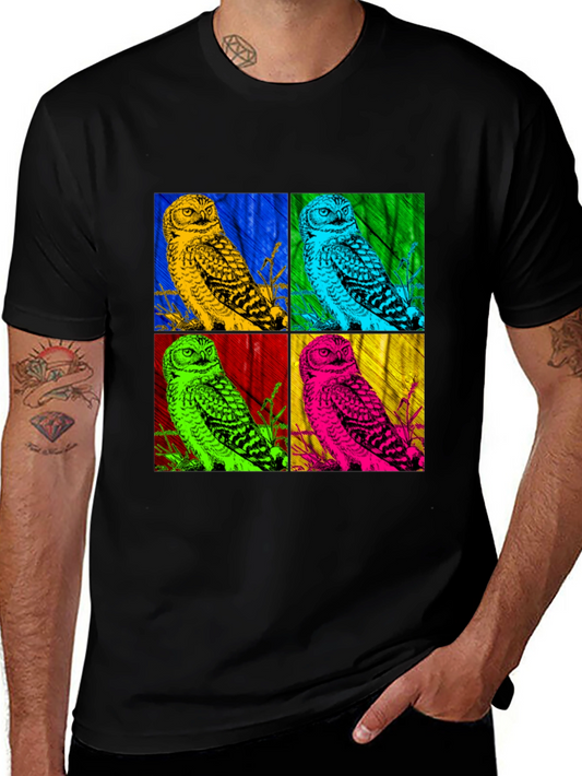 Pop Art Owl T-Shirt - Graphic Print Tee